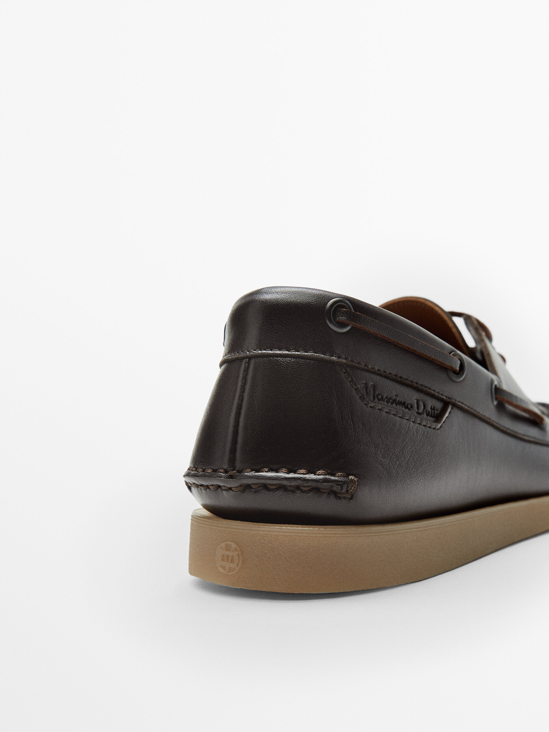 Brown nappa leather deck shoes 