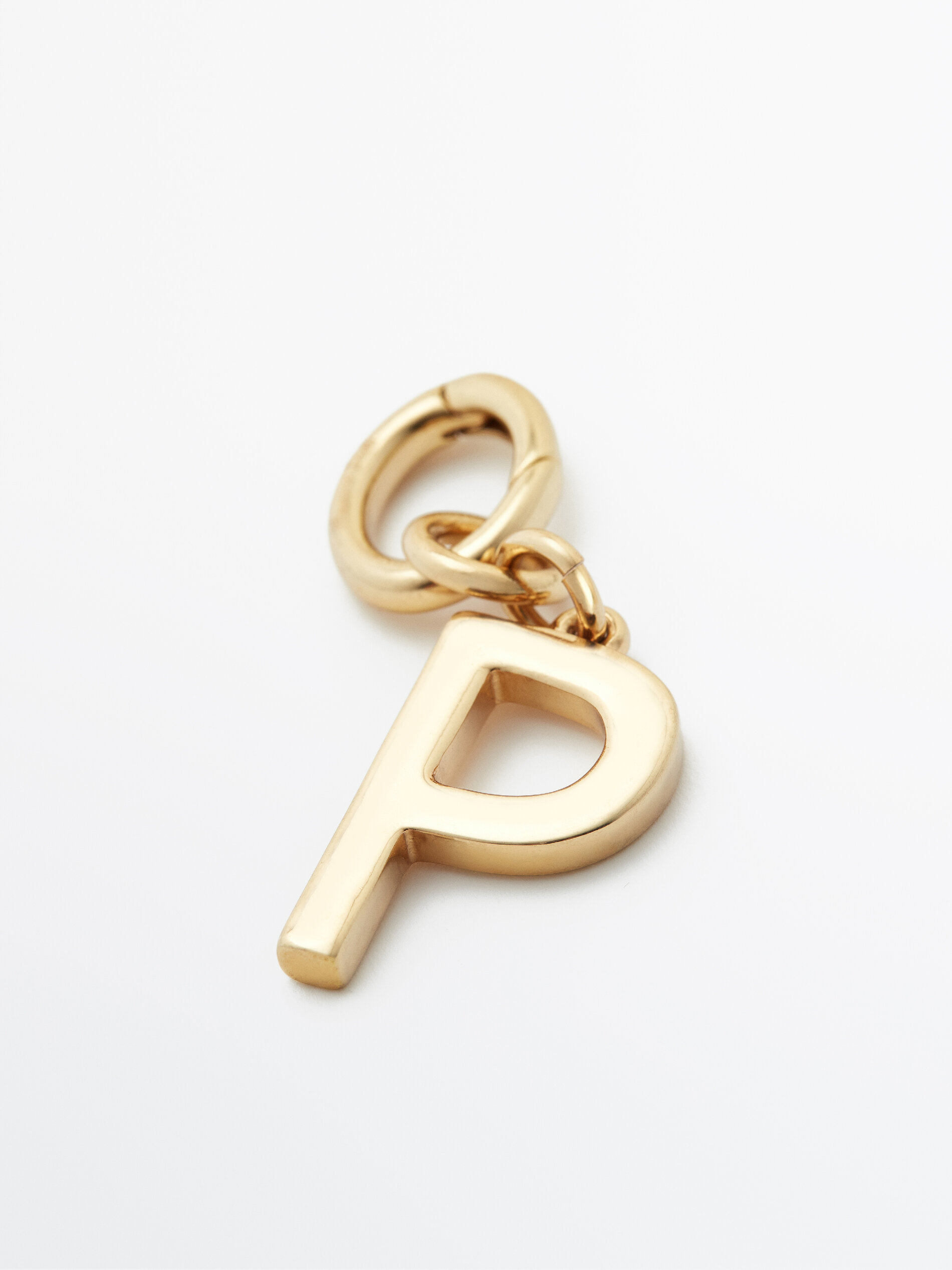 Gold-plated letter P charm - Massimo 