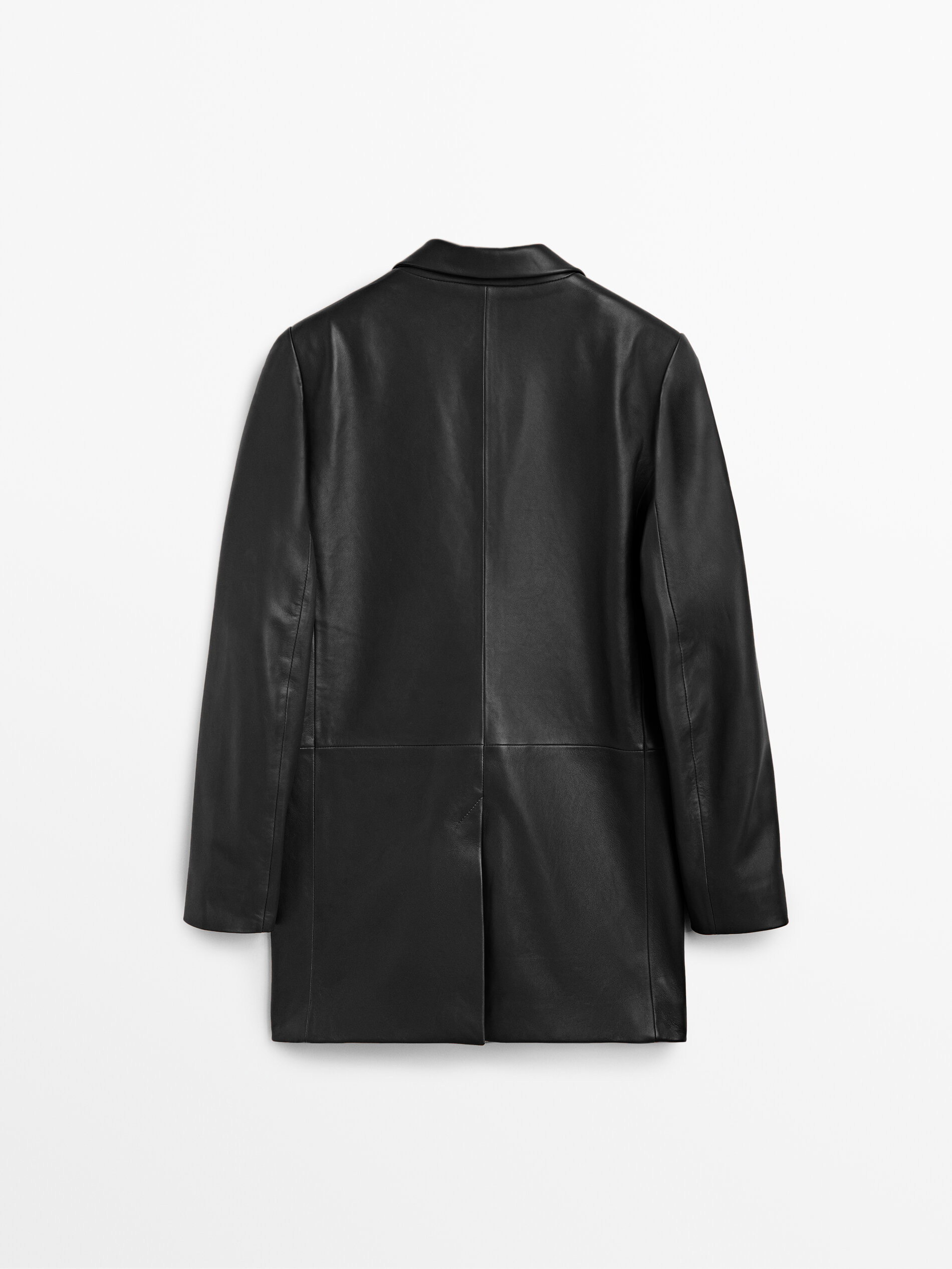 Black nappa leather blazer - Massimo Dutti Slovenia