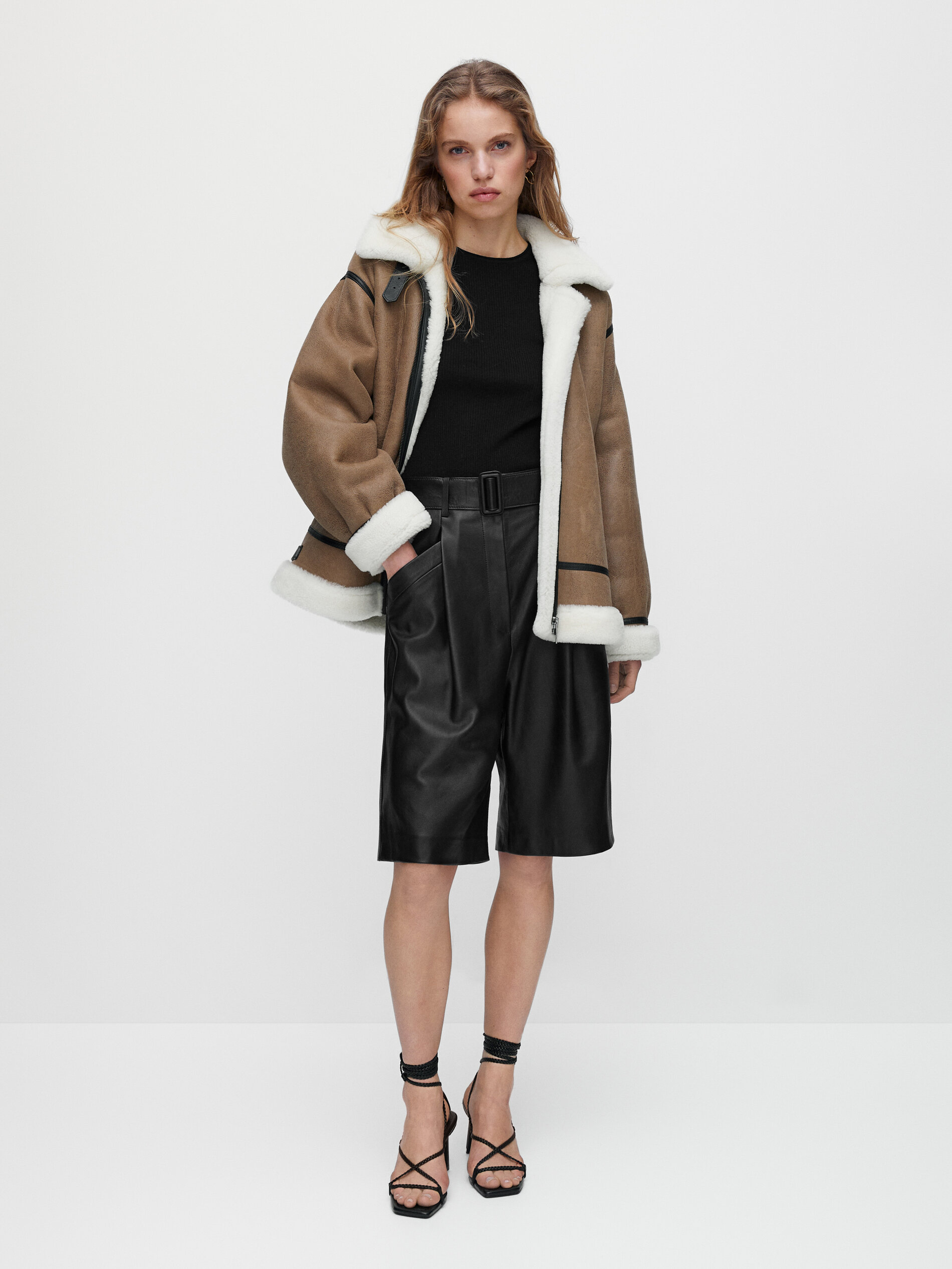 massimo dutti shearling jacket