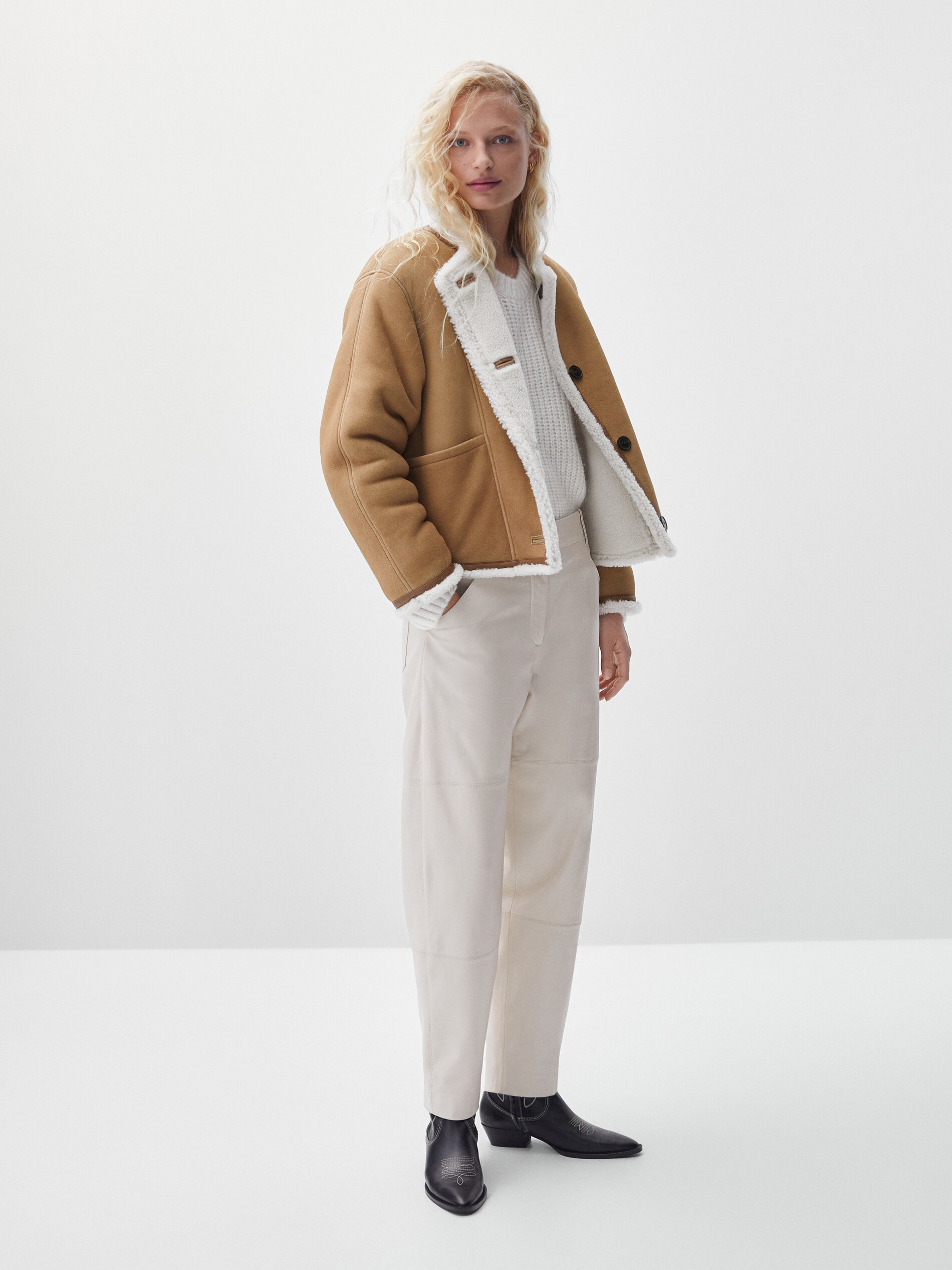 massimo dutti reversible leather jacket