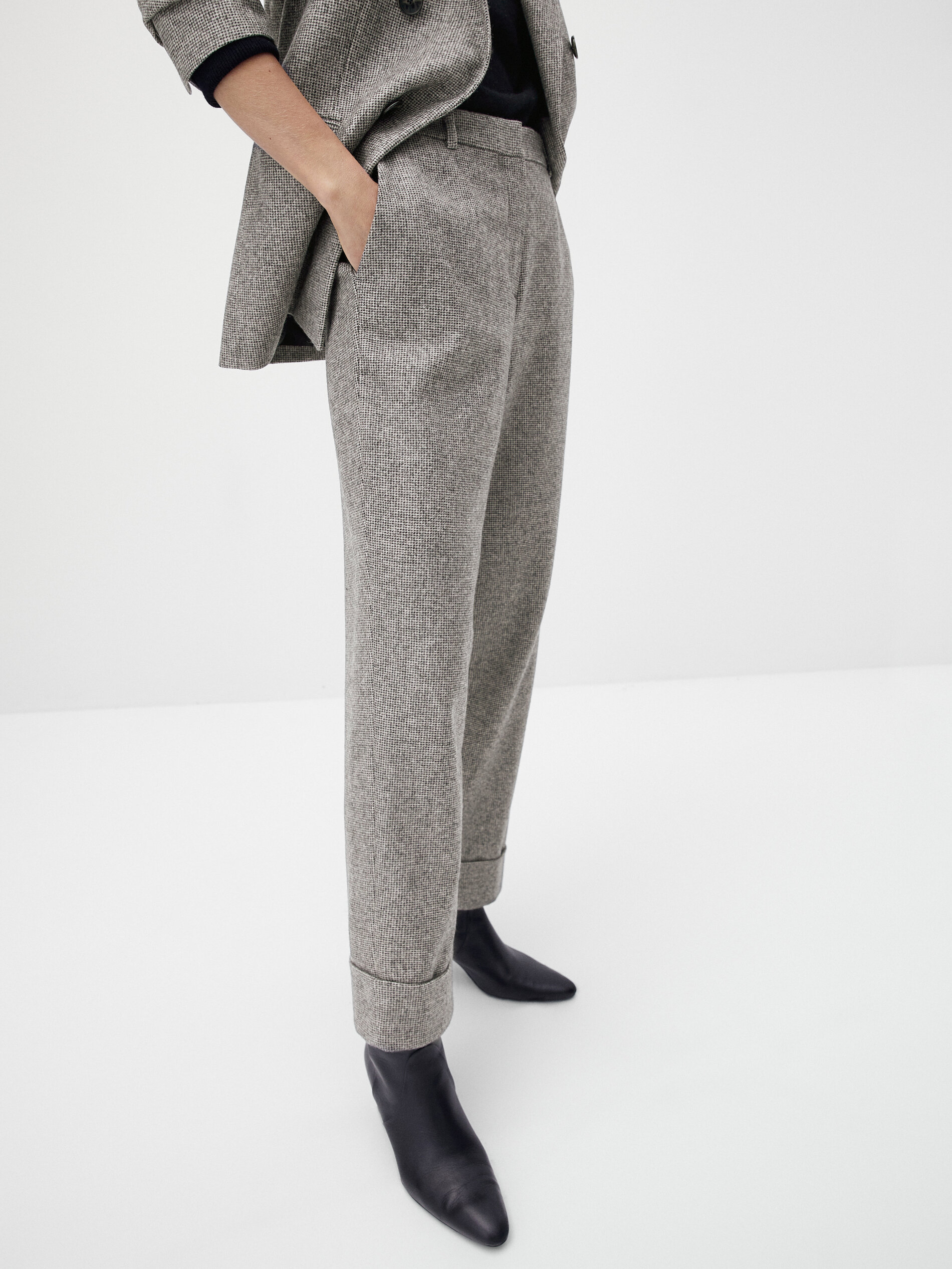 Pantaloni da completo pied-de-poule di lana - Massimo Dutti Italia