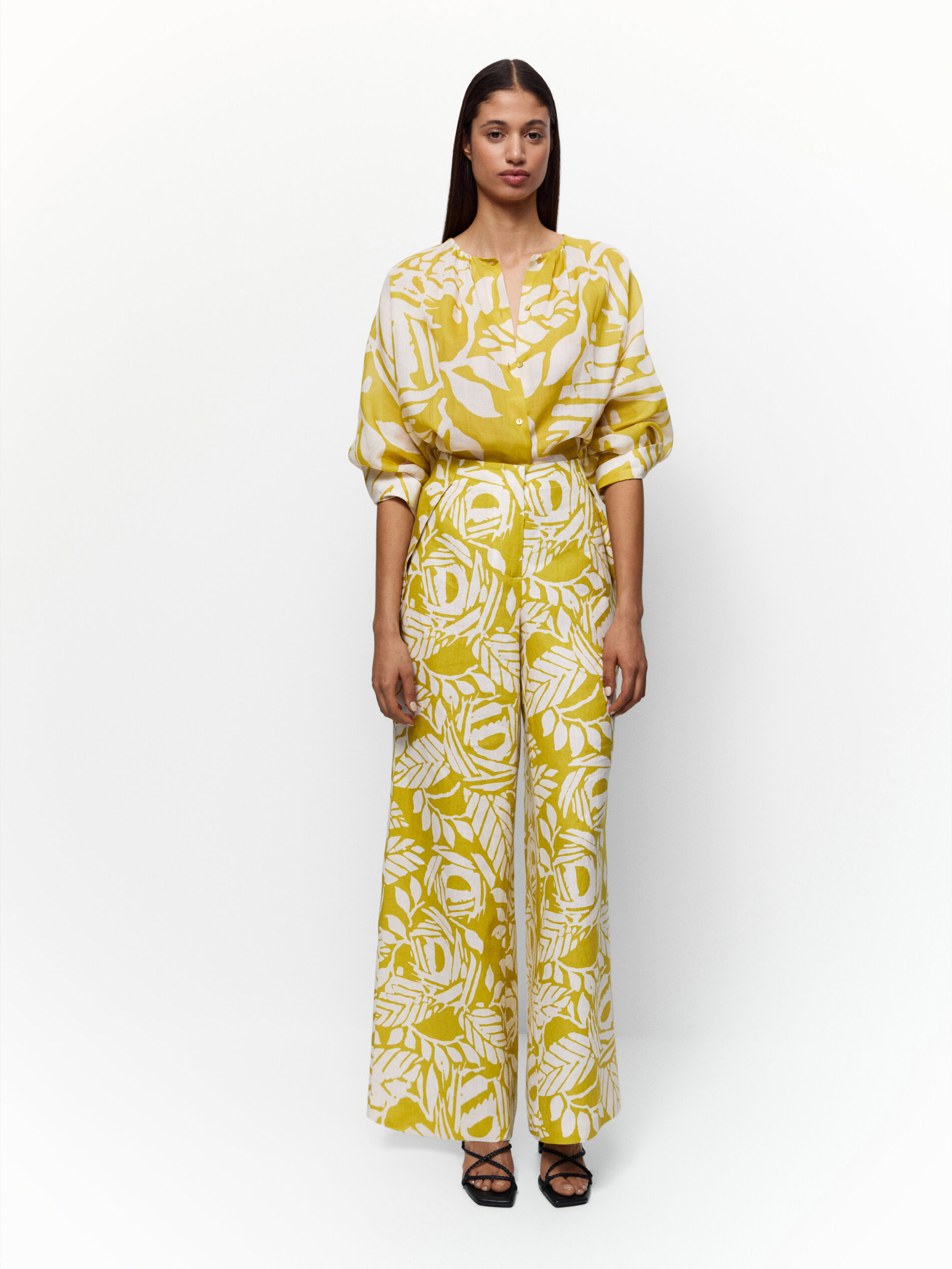 Massimo dutti yellow jumpsuit clearance