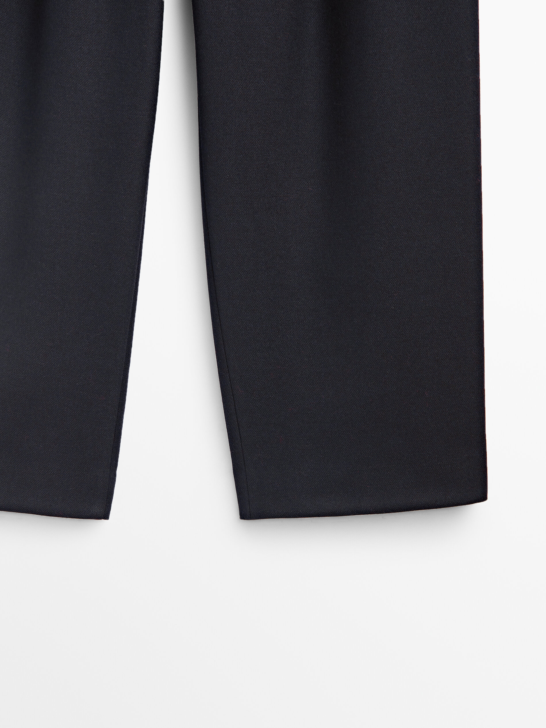 Navy blue darted suit trousers
