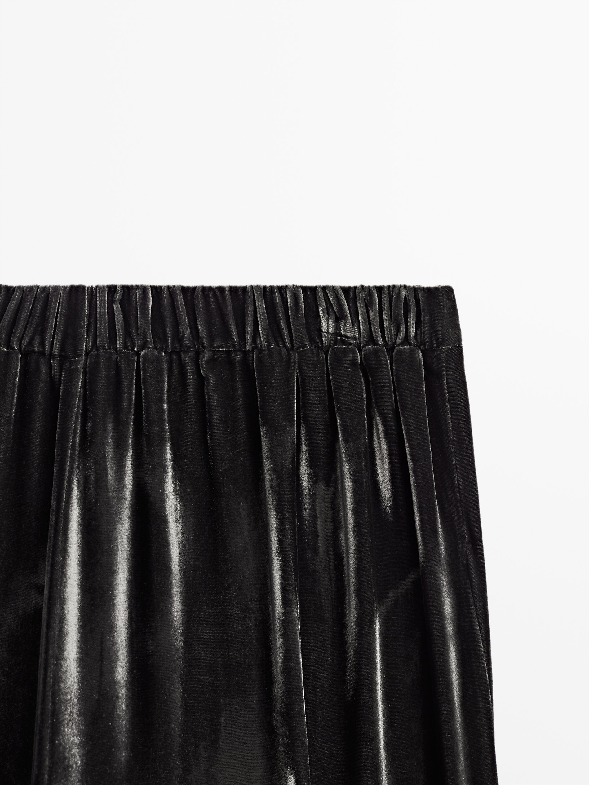 Velvet trousers with elastic waistband 
