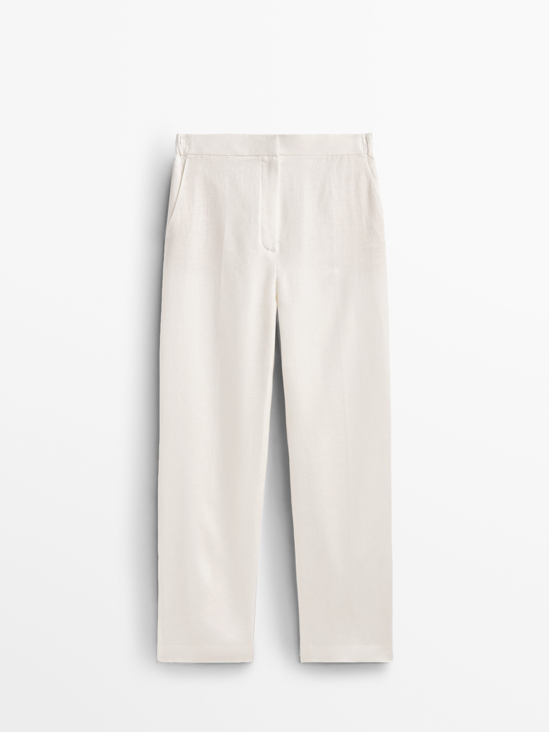 Pantaloni straight fit in lino - Massimo Dutti Italia