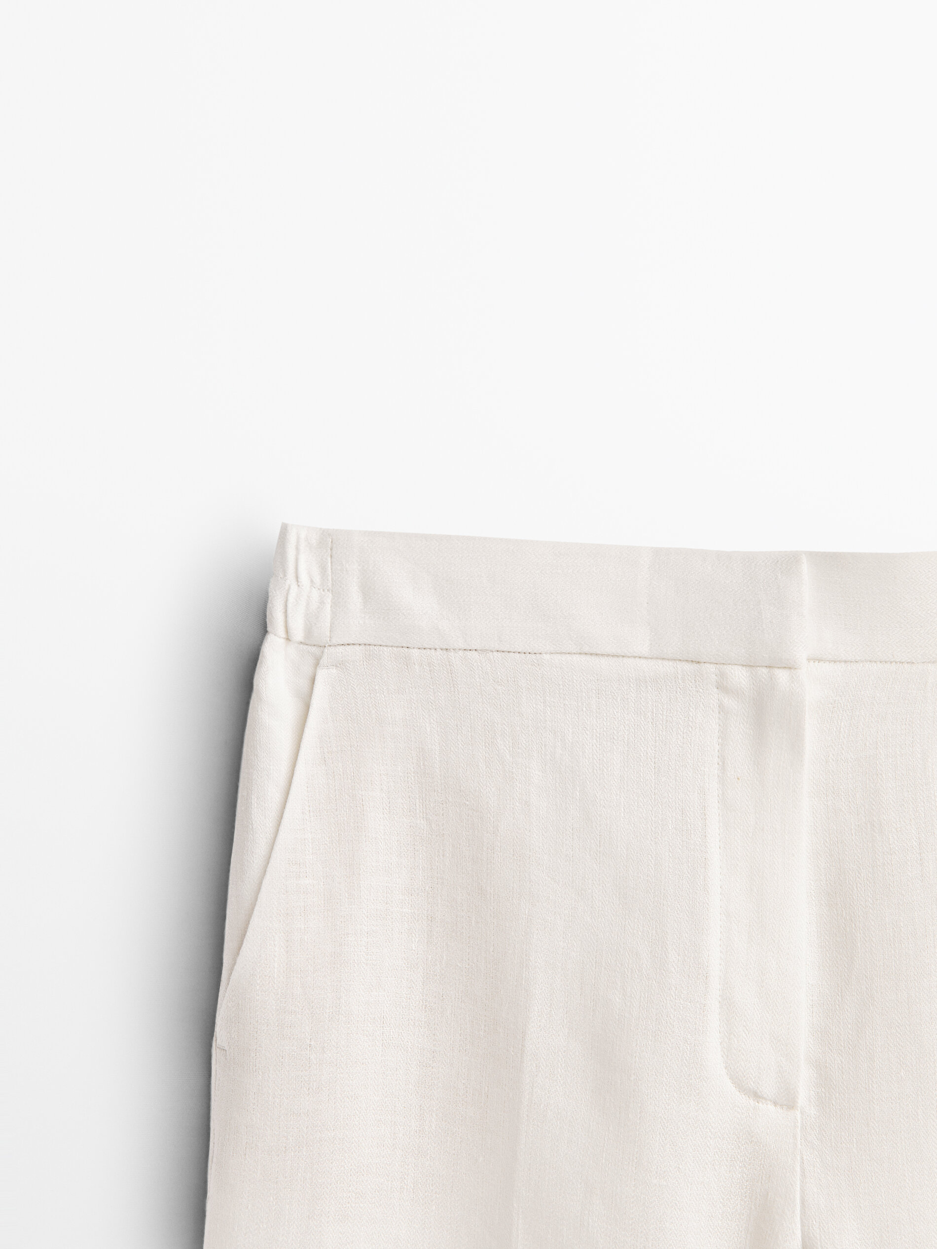 Pantaloni straight fit in lino - Massimo Dutti Italia