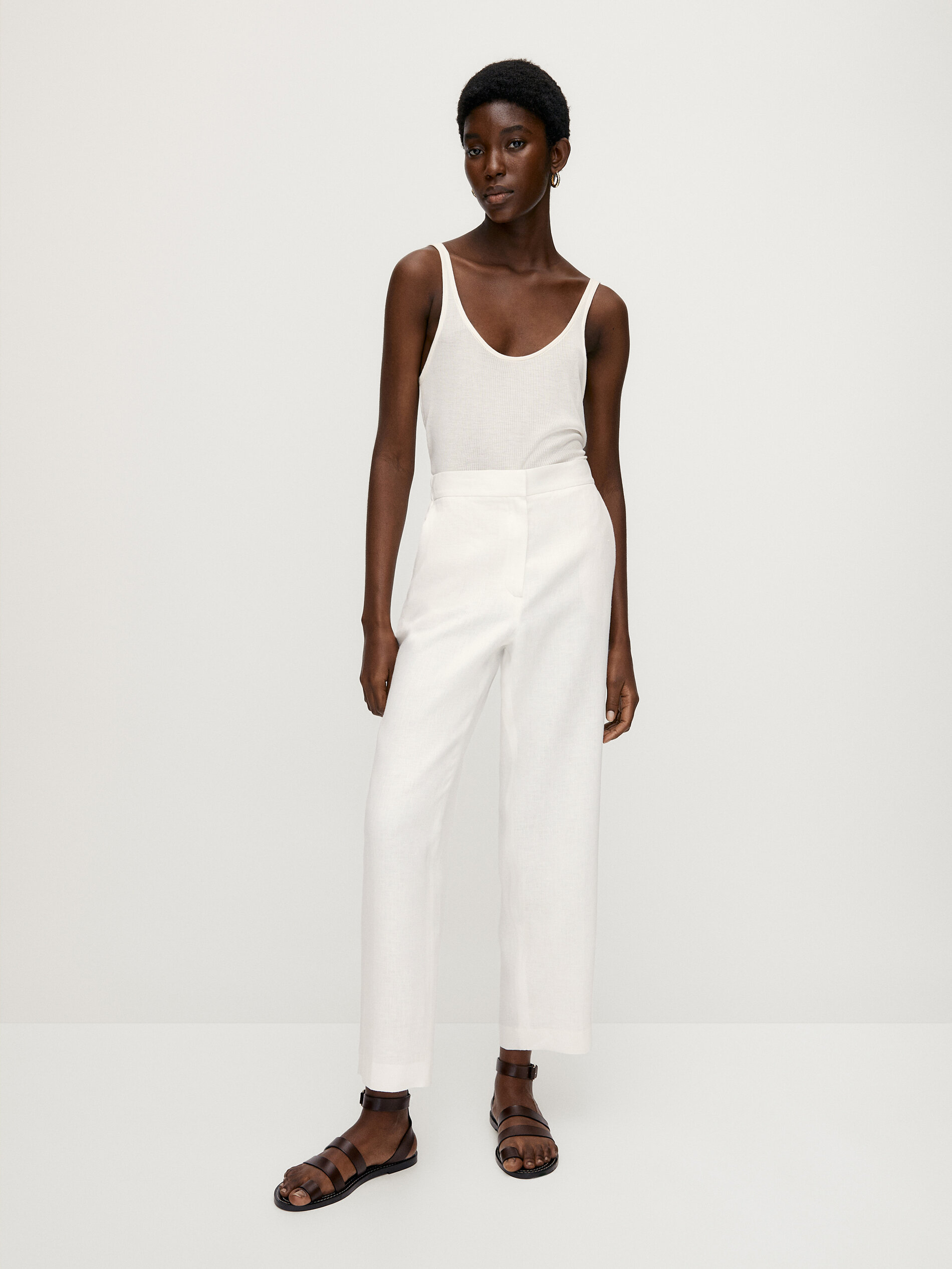 Straight fit linen trousers - Massimo 