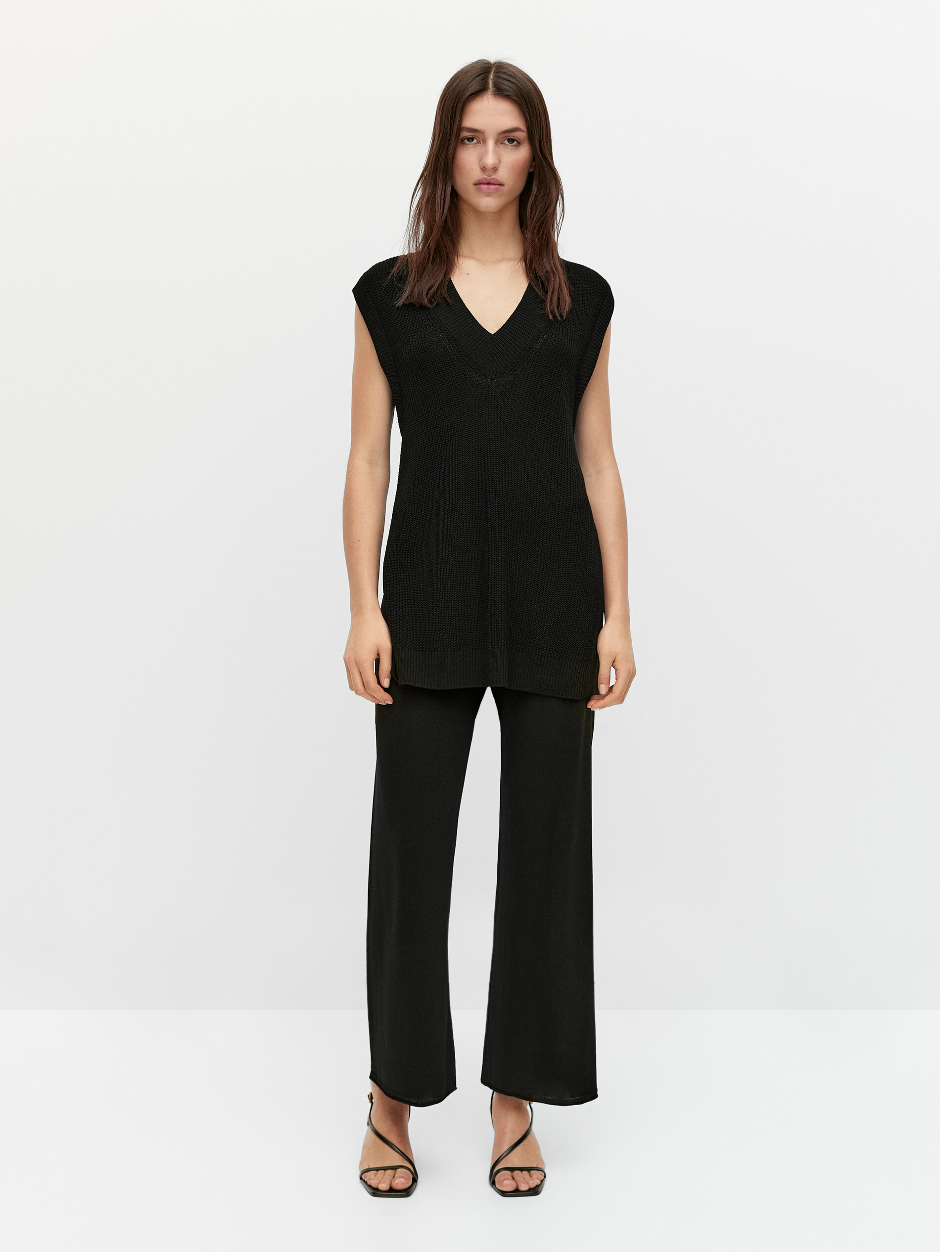 Pantalón de punto cropped - Massimo Dutti España