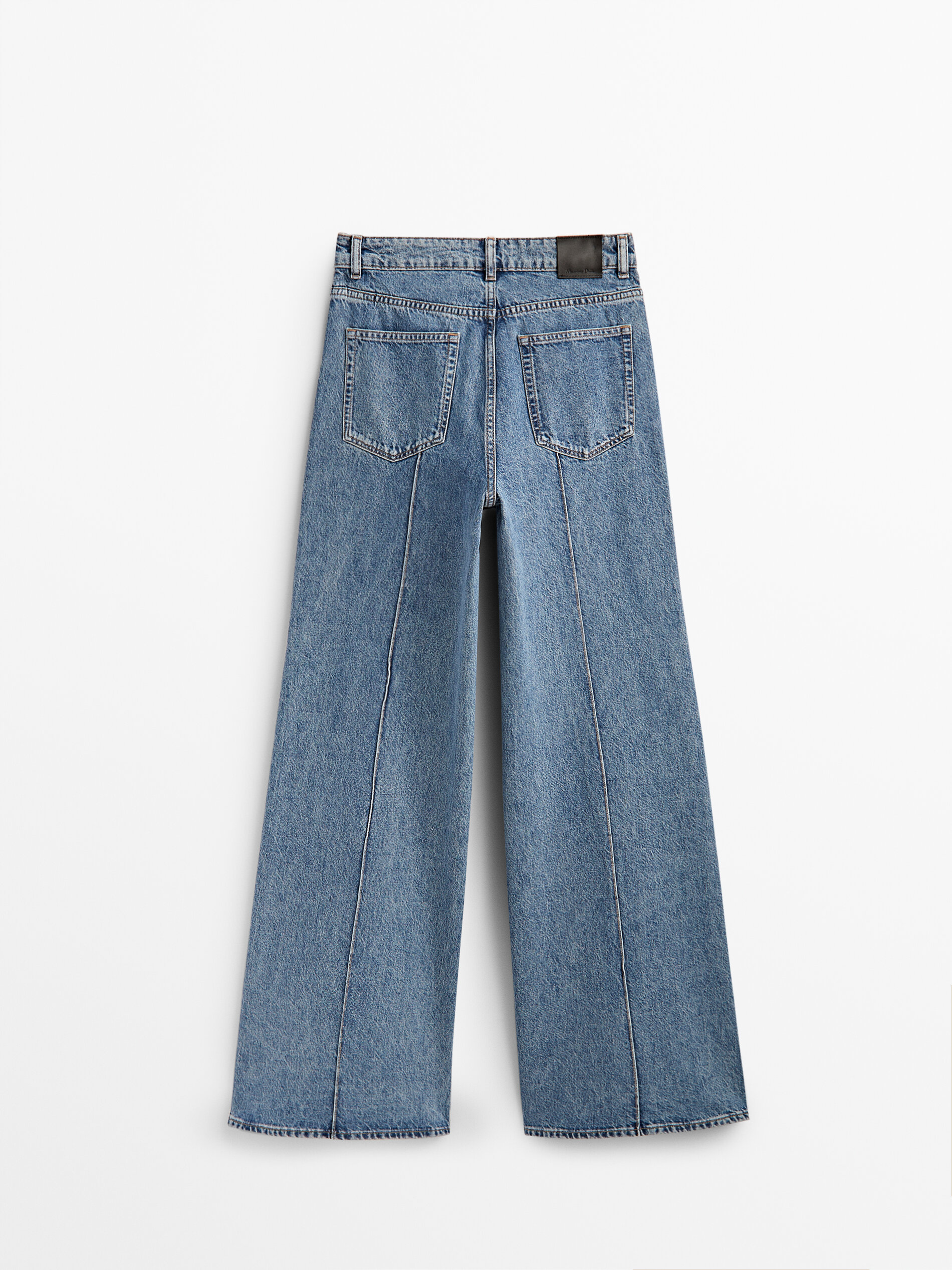 Pantalón vaquero tiro alto wide leg - Massimo Dutti España