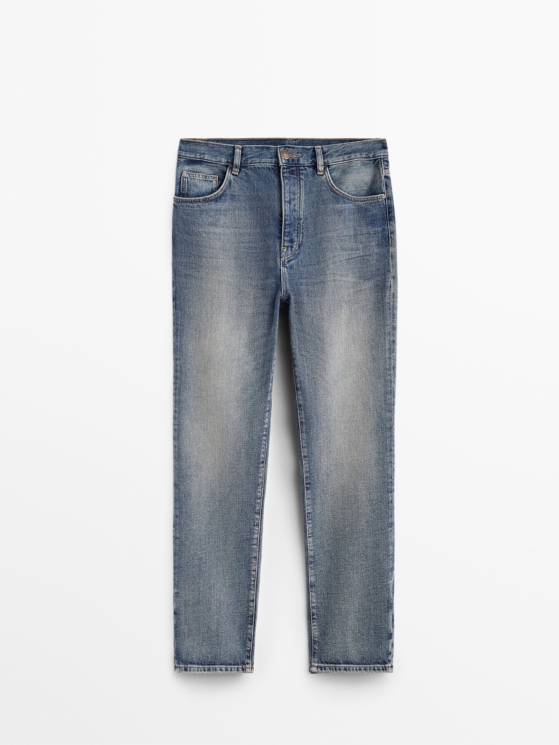 Jeans a vita alta vintage wash - Massimo Dutti Italia