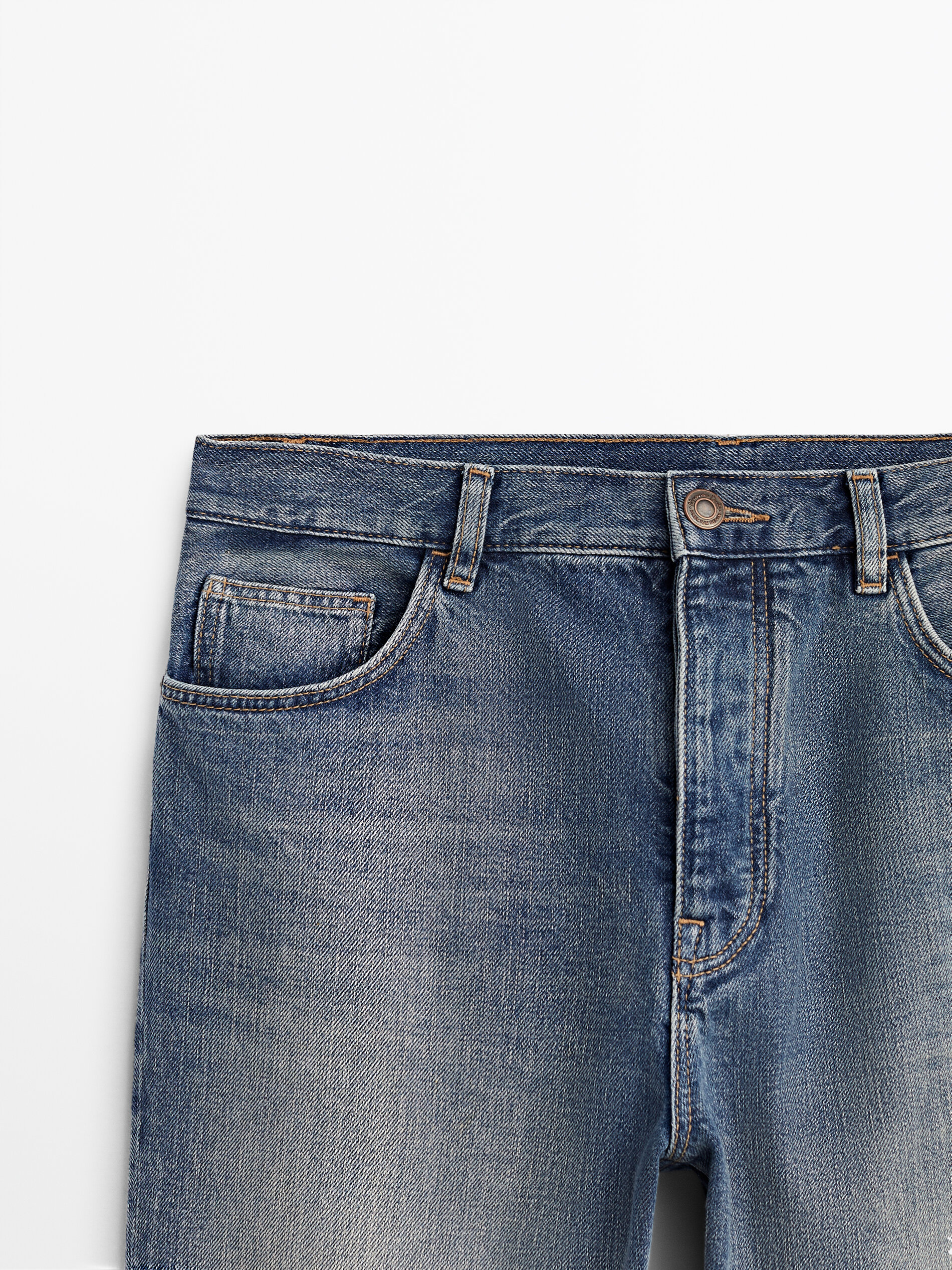 Jeans a vita alta vintage wash - Massimo Dutti Italia