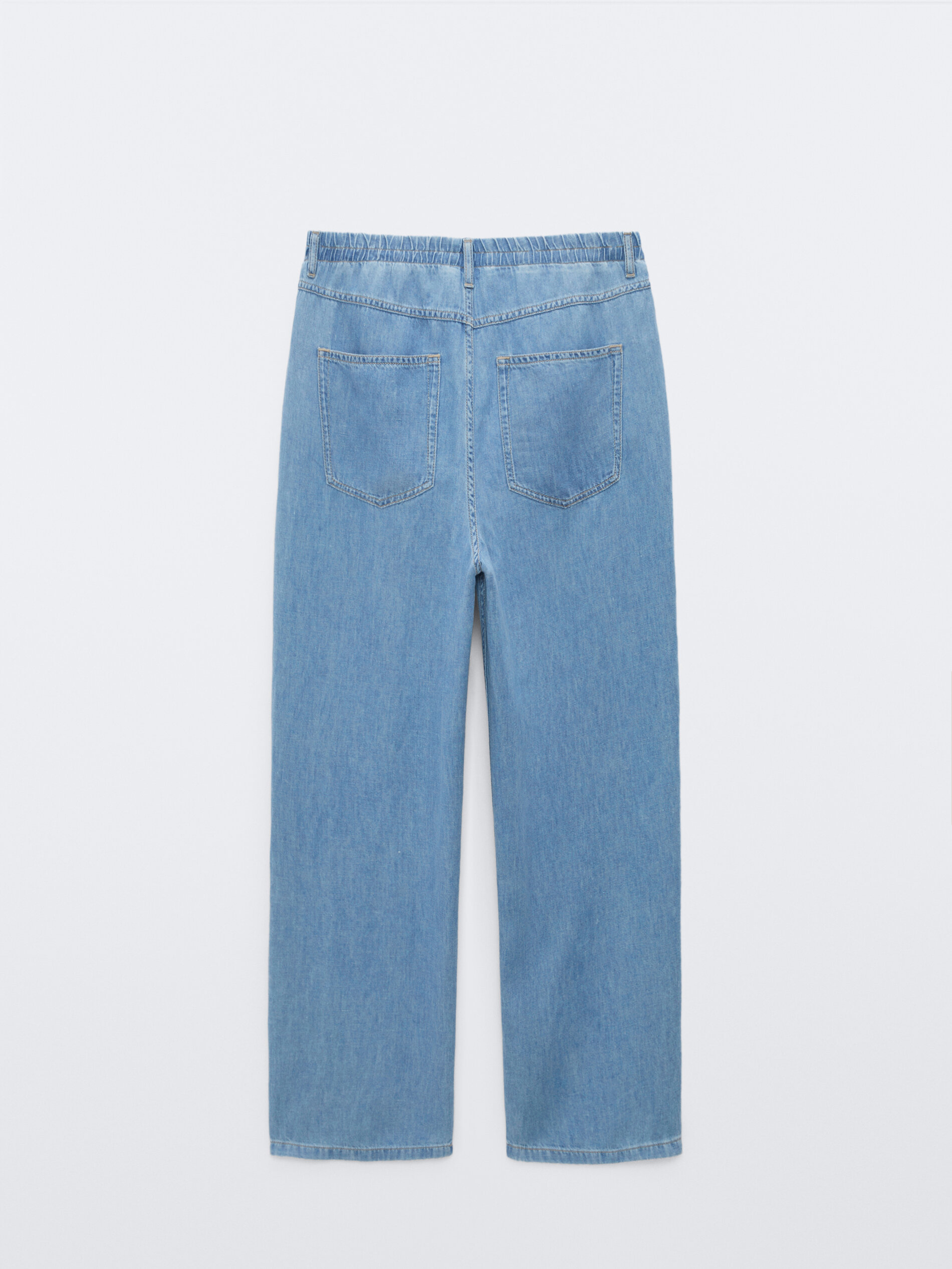Jeans dritti con vita elasticizzata - Massimo Dutti Italia