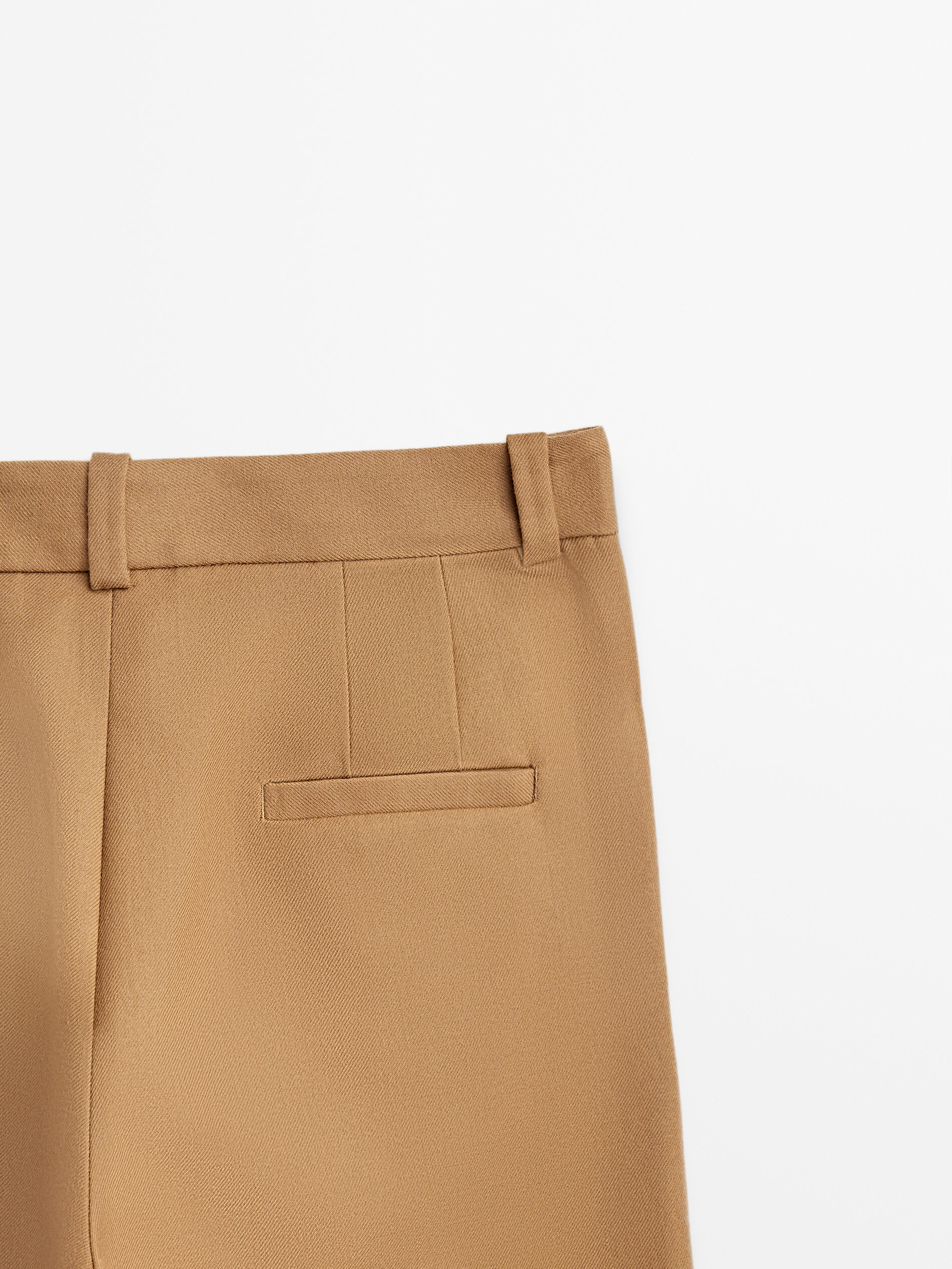 Cigarette-fit 100% wool trousers 