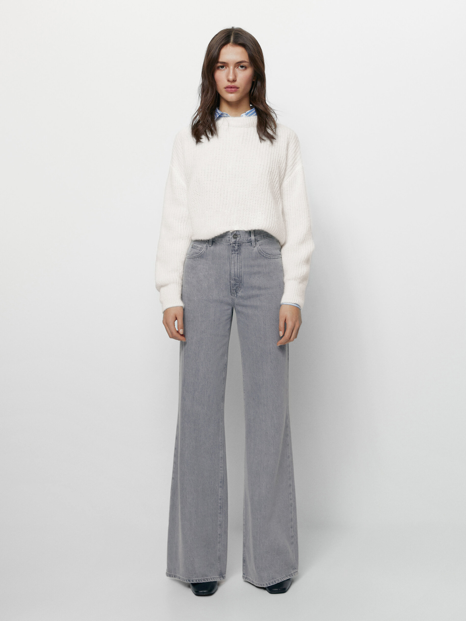 Jeans a vita alta wide leg - Massimo Dutti Italia