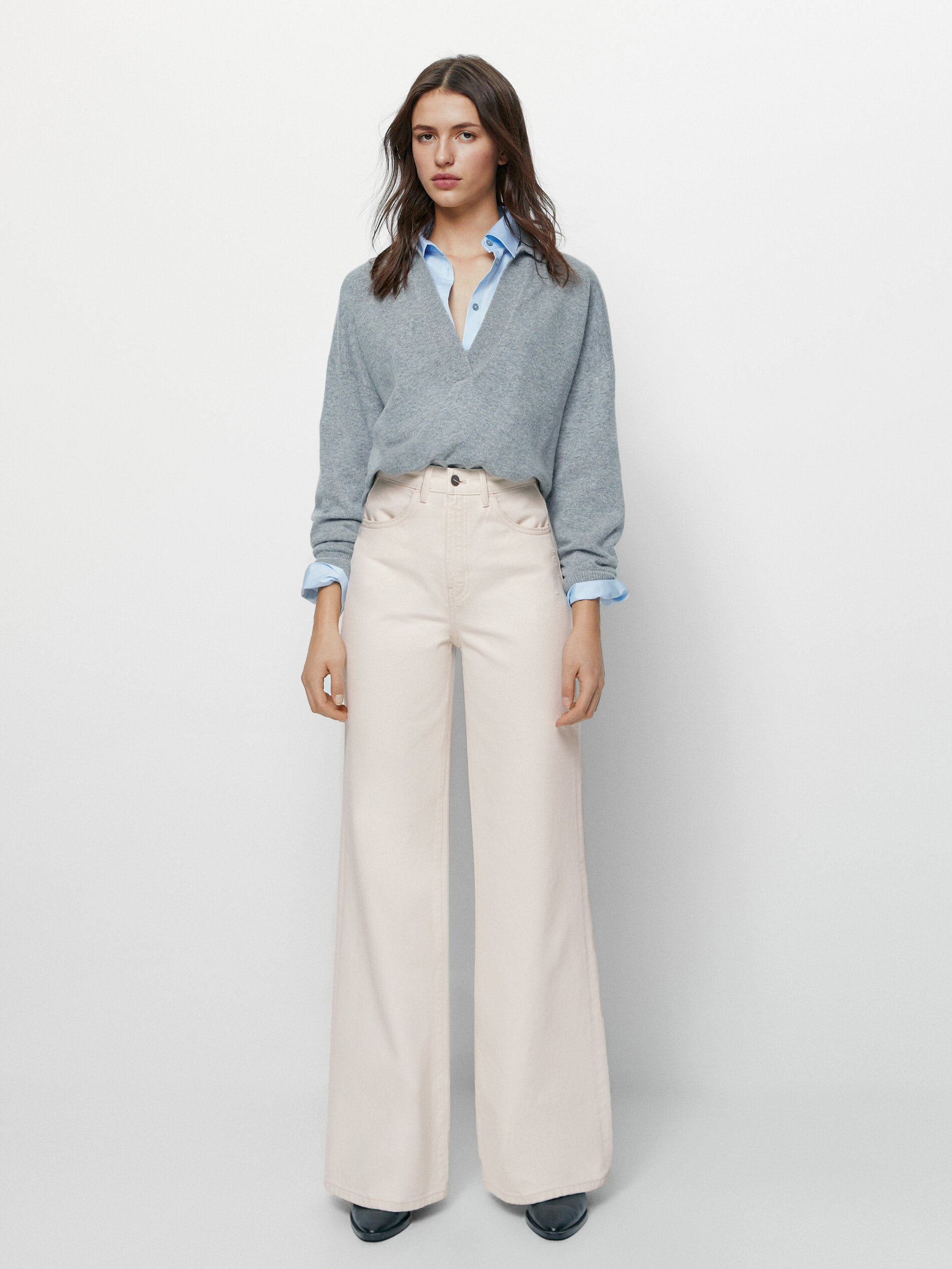 High-waist wide-leg jeans - Massimo 