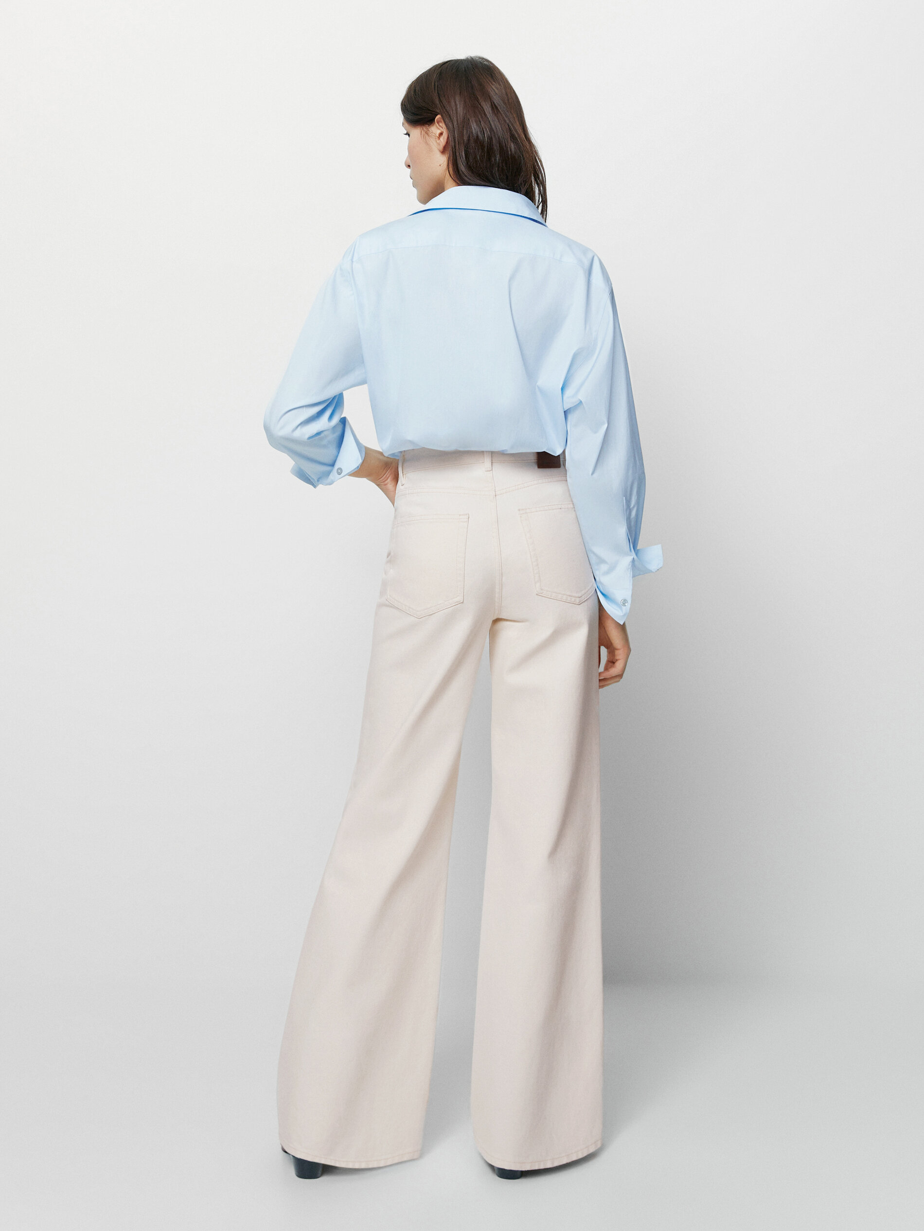 High-waist wide-leg jeans - Massimo Dutti Thailand