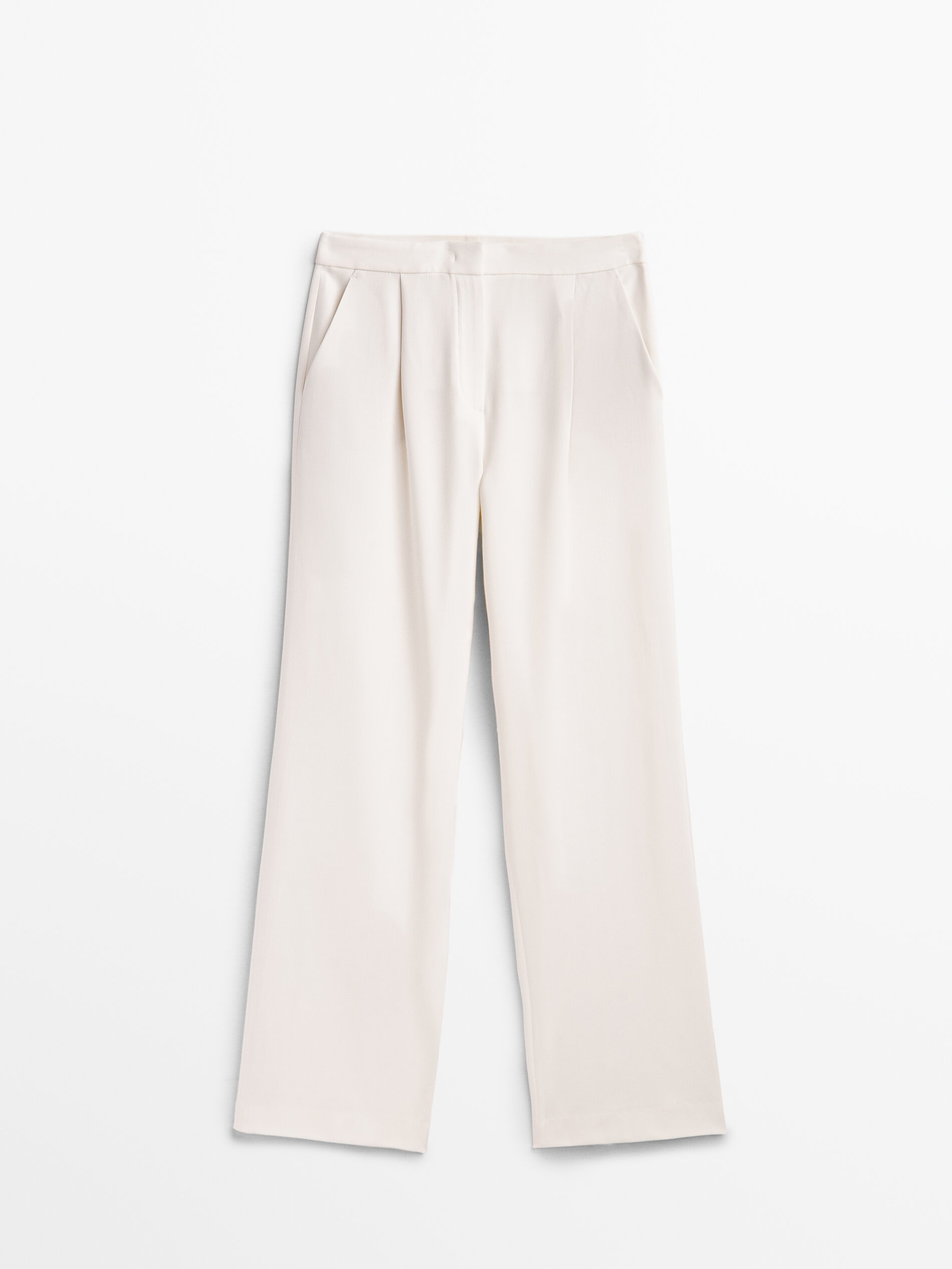Pantalón Pinzas Blanco - Una Caja de Botones