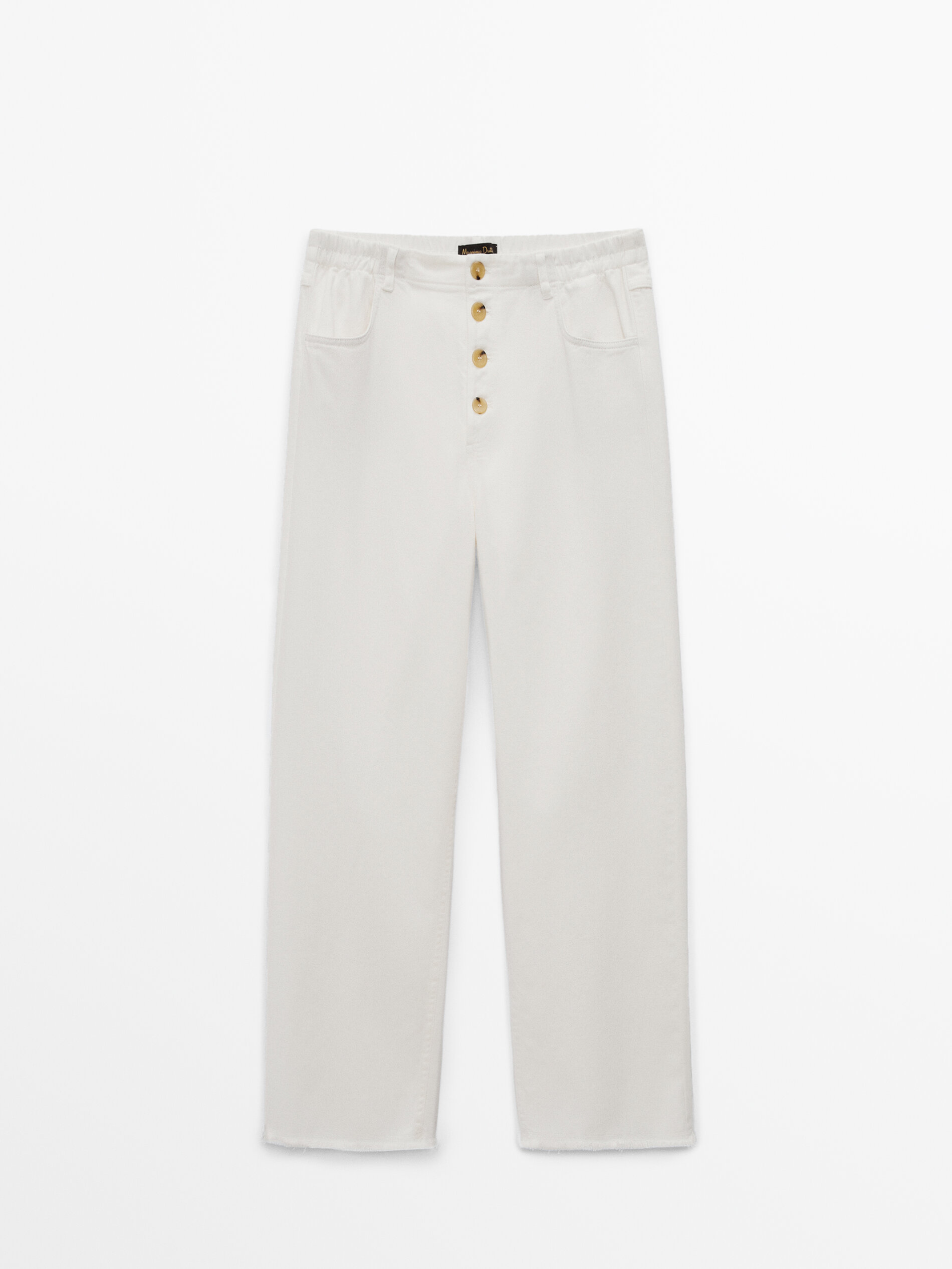 Recht model jeans met knopen - Massimo Dutti Belgium