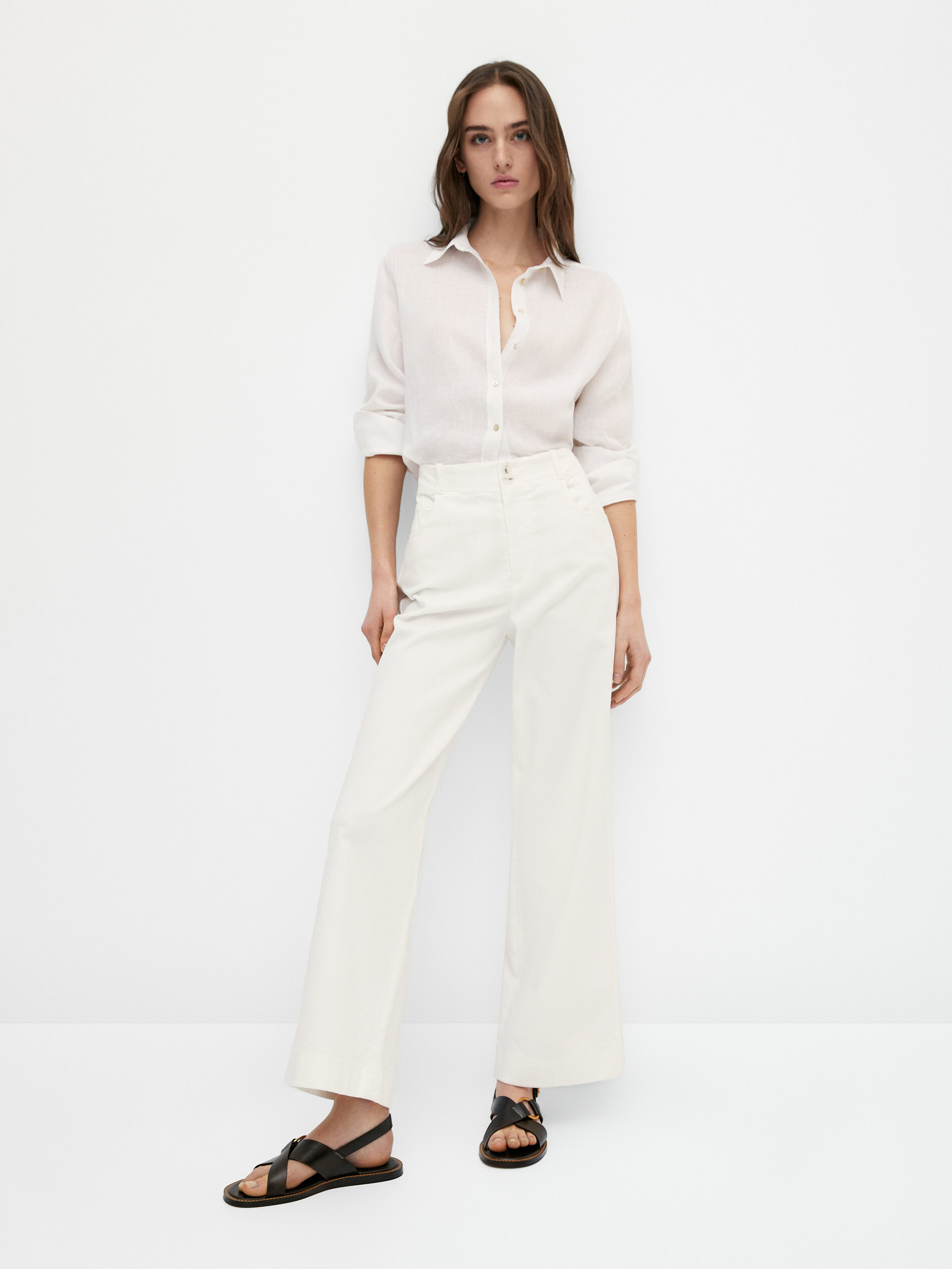 Pantalón recto algodón - Massimo Dutti España