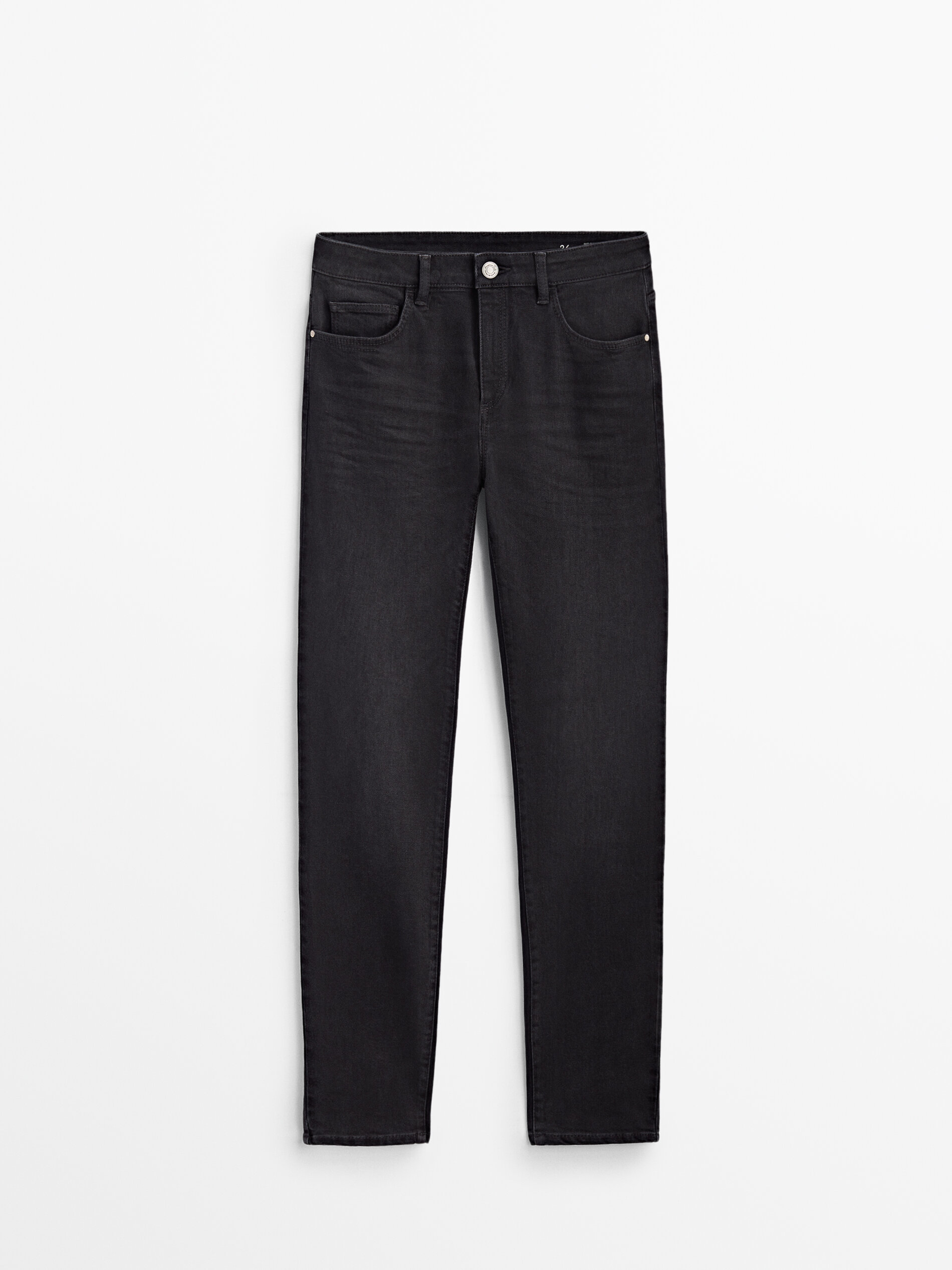 Black mid-waist skinny jeans - Massimo 