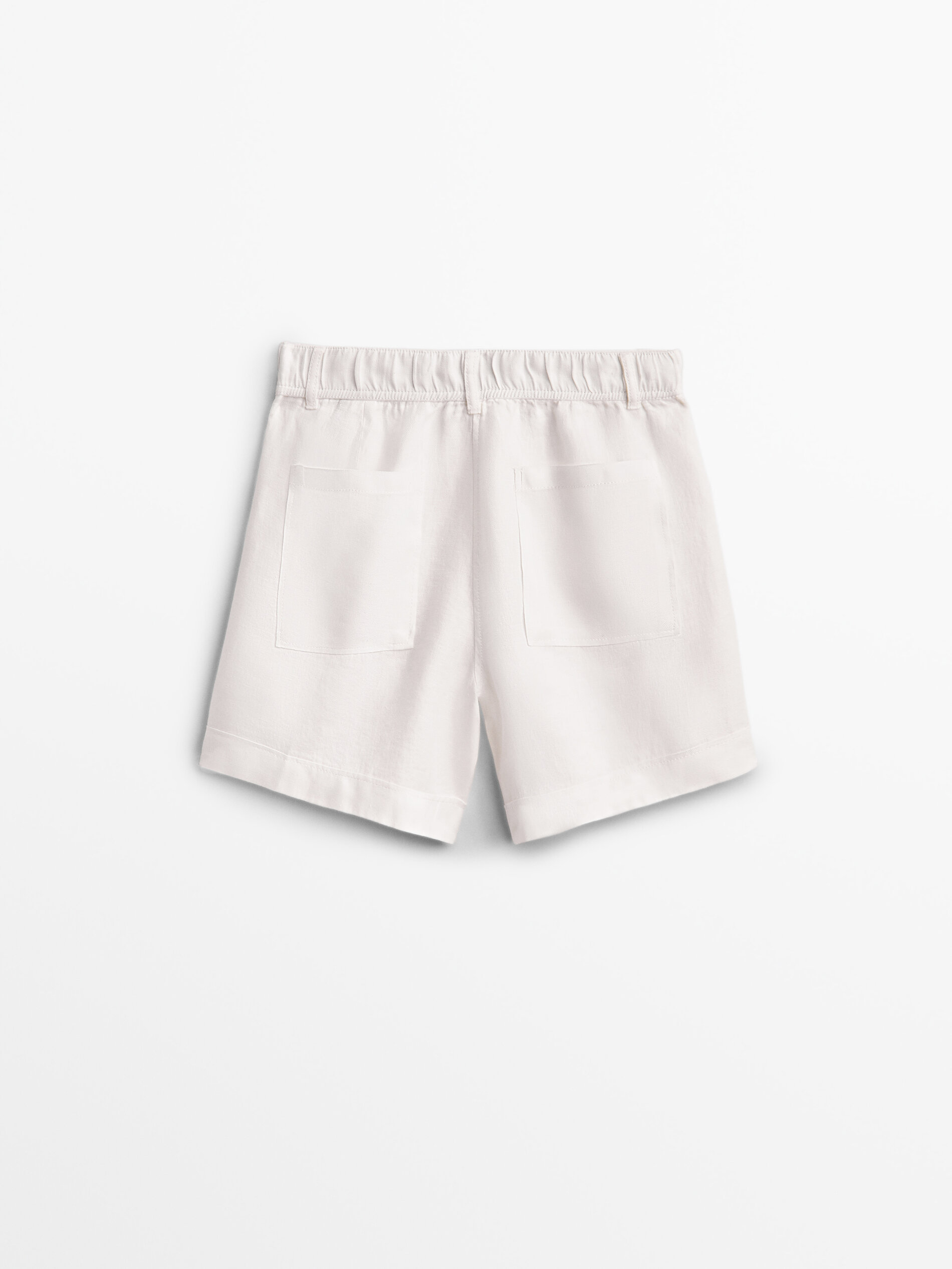 Bermuda 100% lino con orlo con risvolto - Massimo Dutti Italia