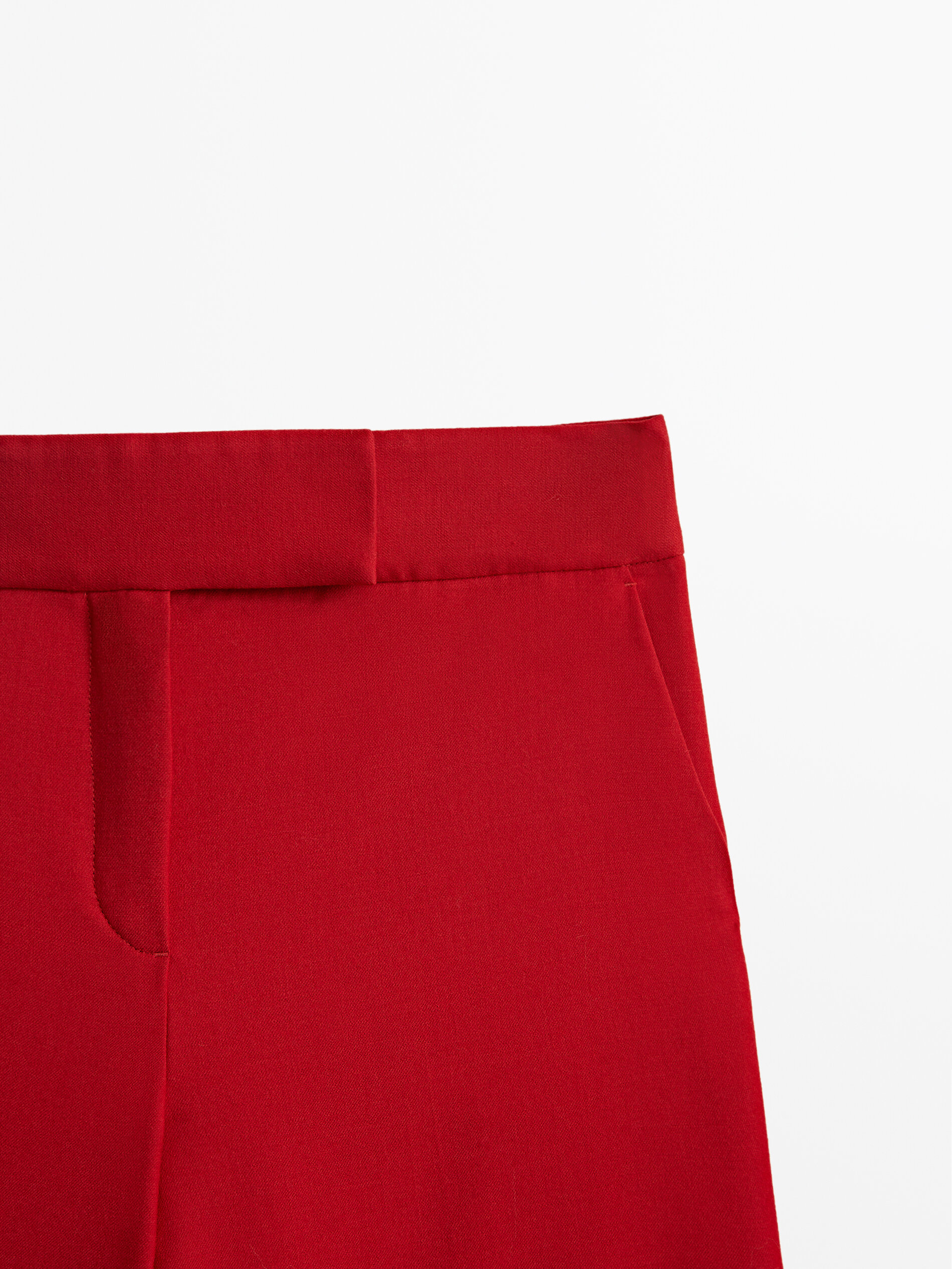 Pantalón traje rojo lana - Massimo Dutti México