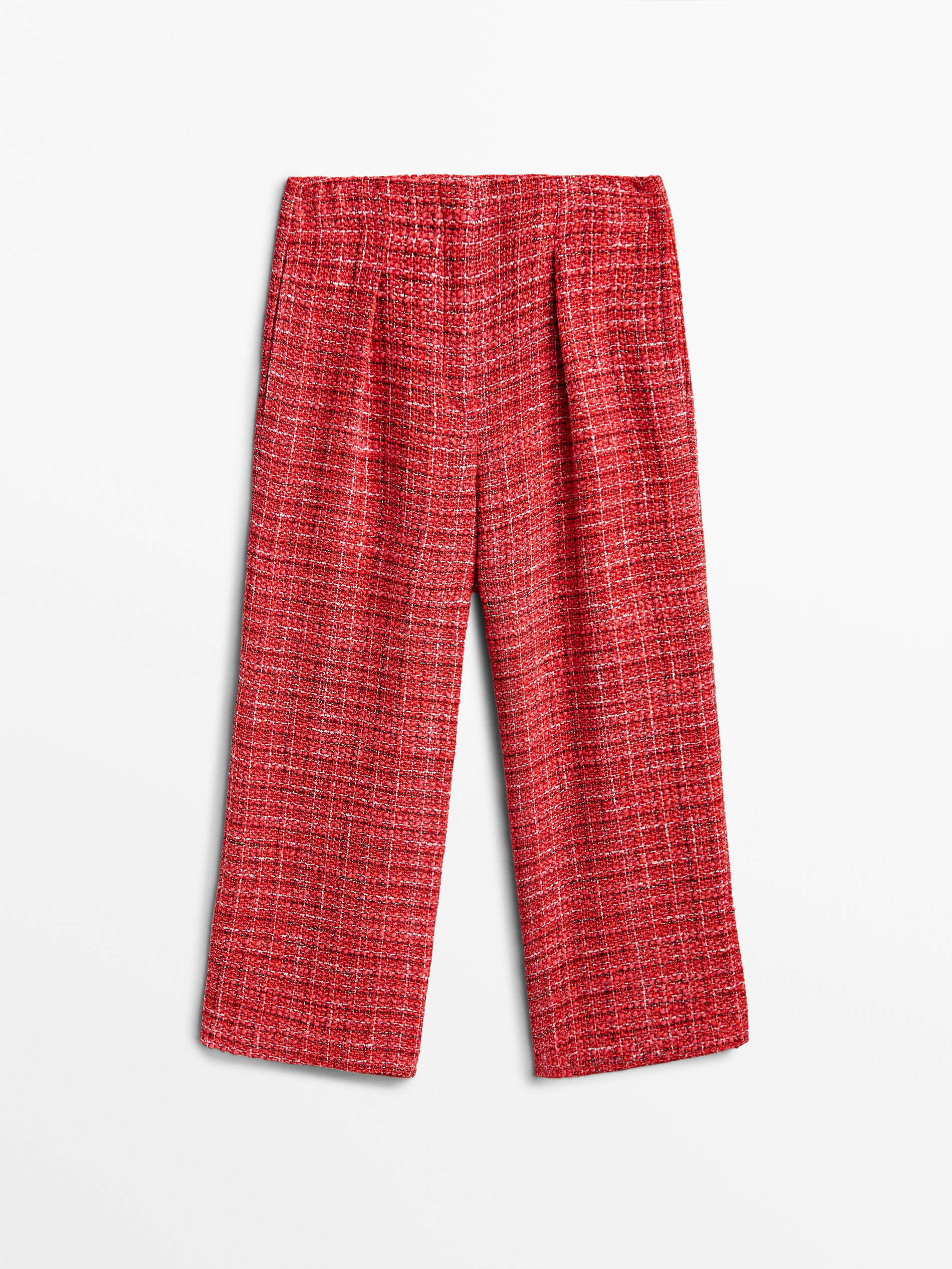 Pantaloni culotte rossi da completo con struttura - Massimo Dutti Italia