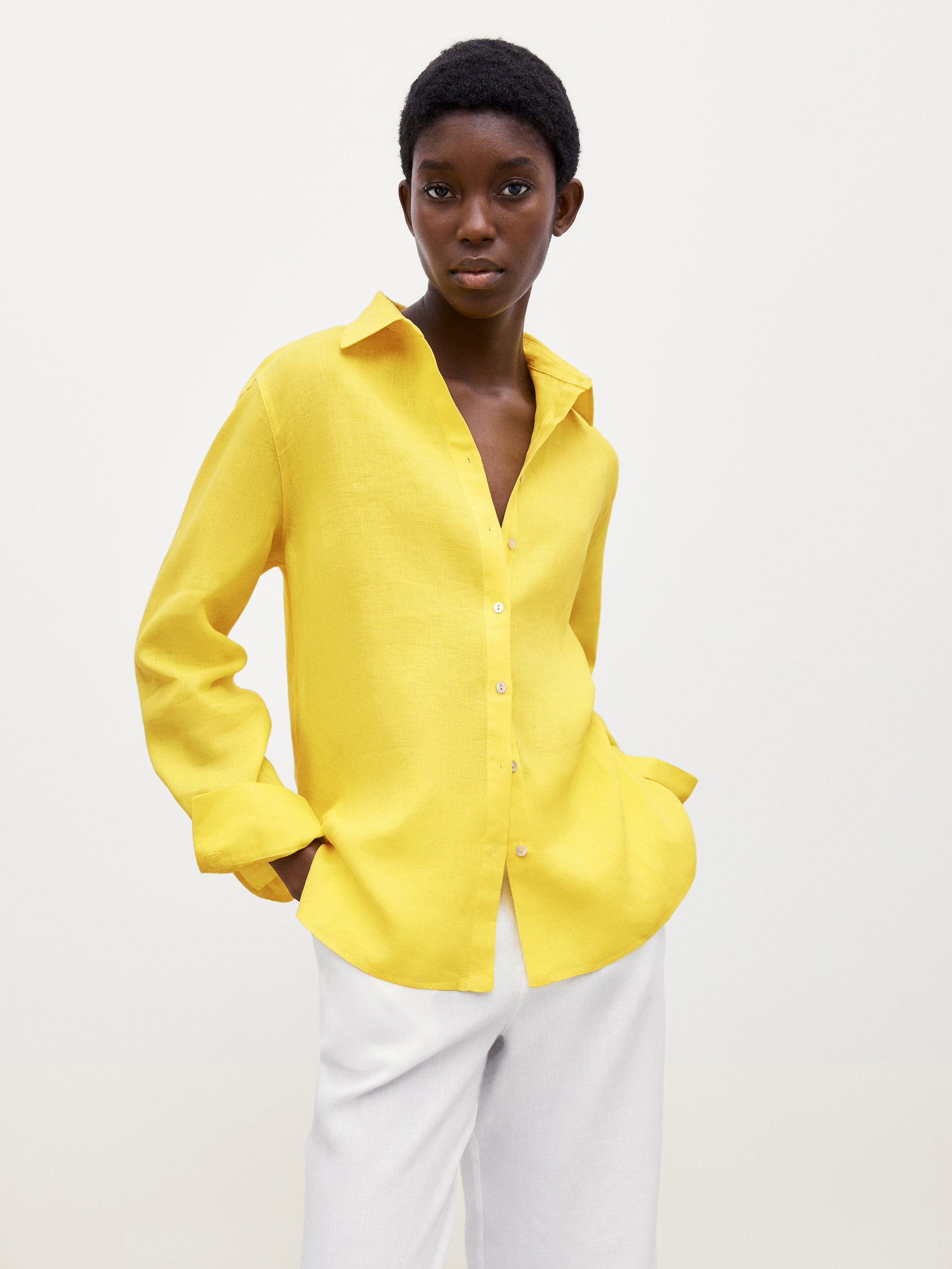 Camisa amarilla massimo dutti