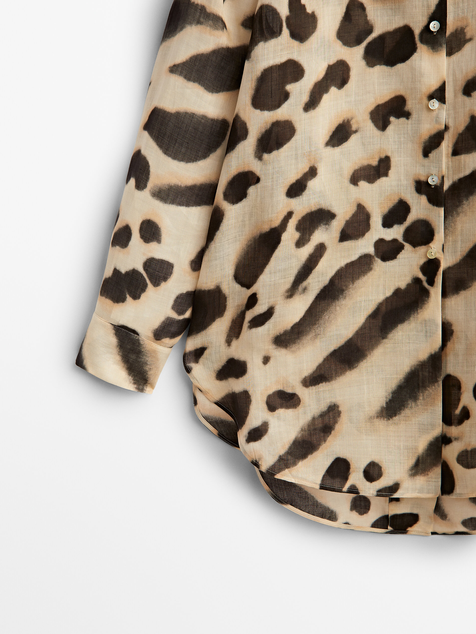 100% ramie animal print shirt - Massimo 