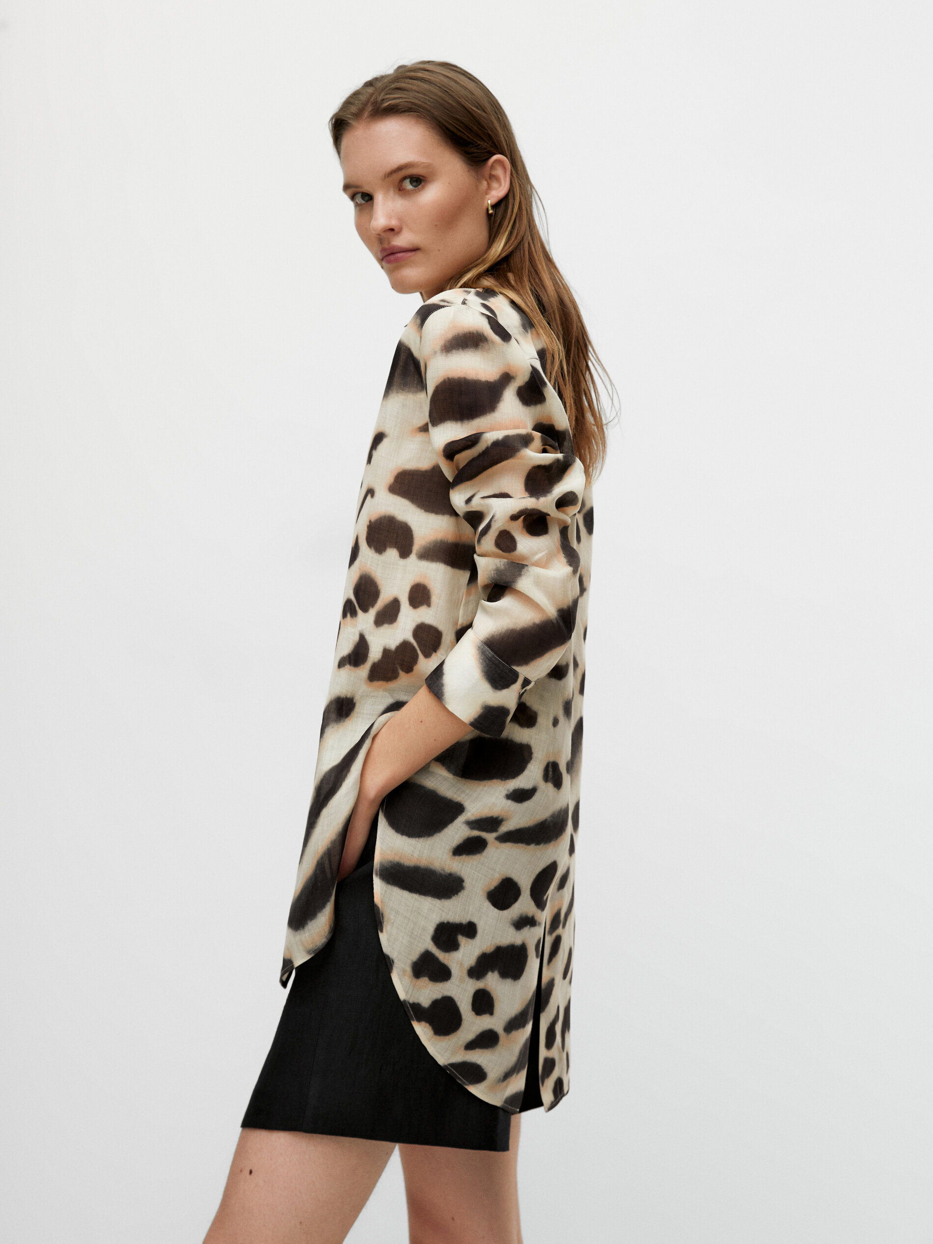 100% ramie animal print shirt - Massimo 