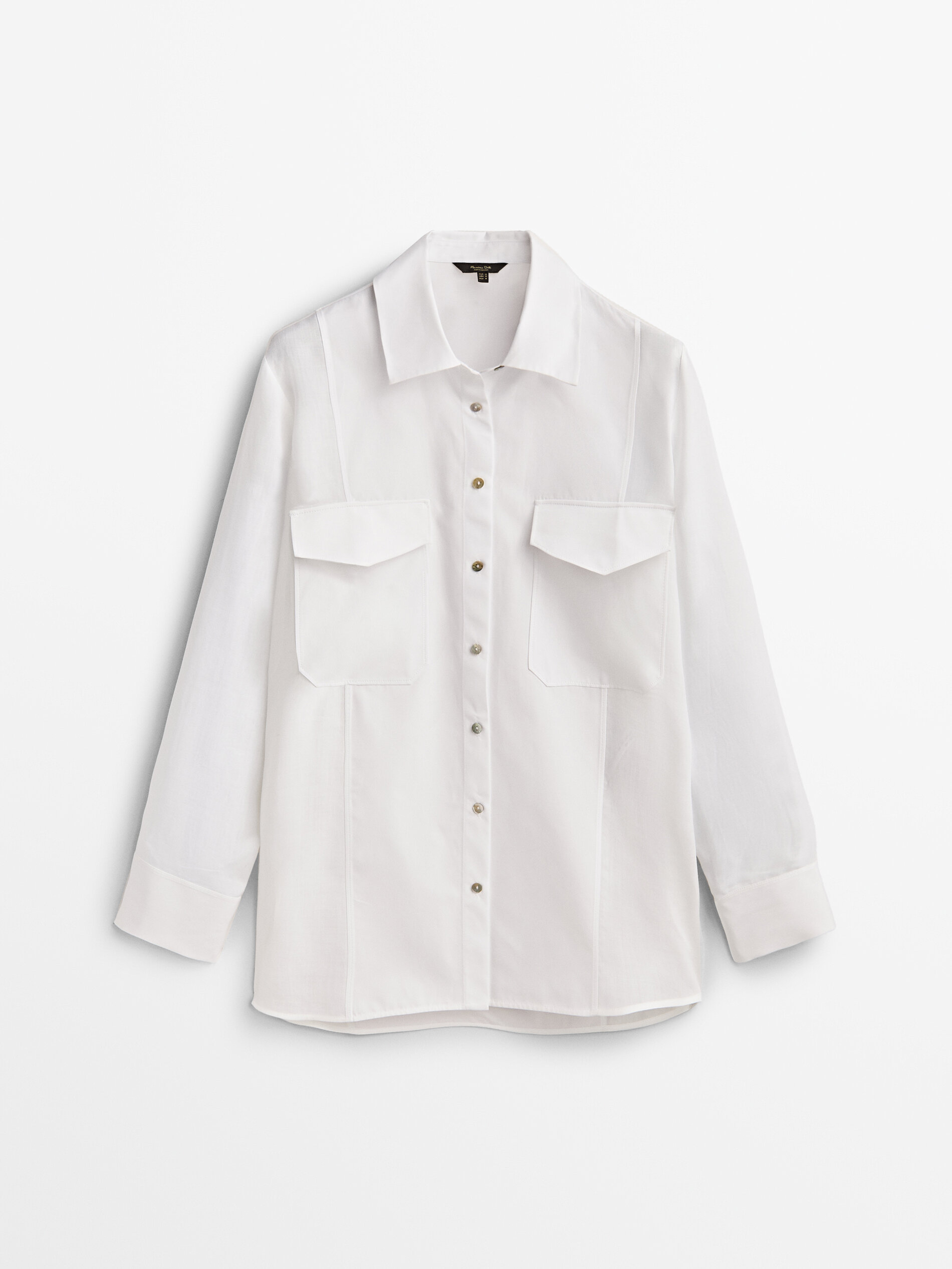 Ramie cotton shirt with pockets