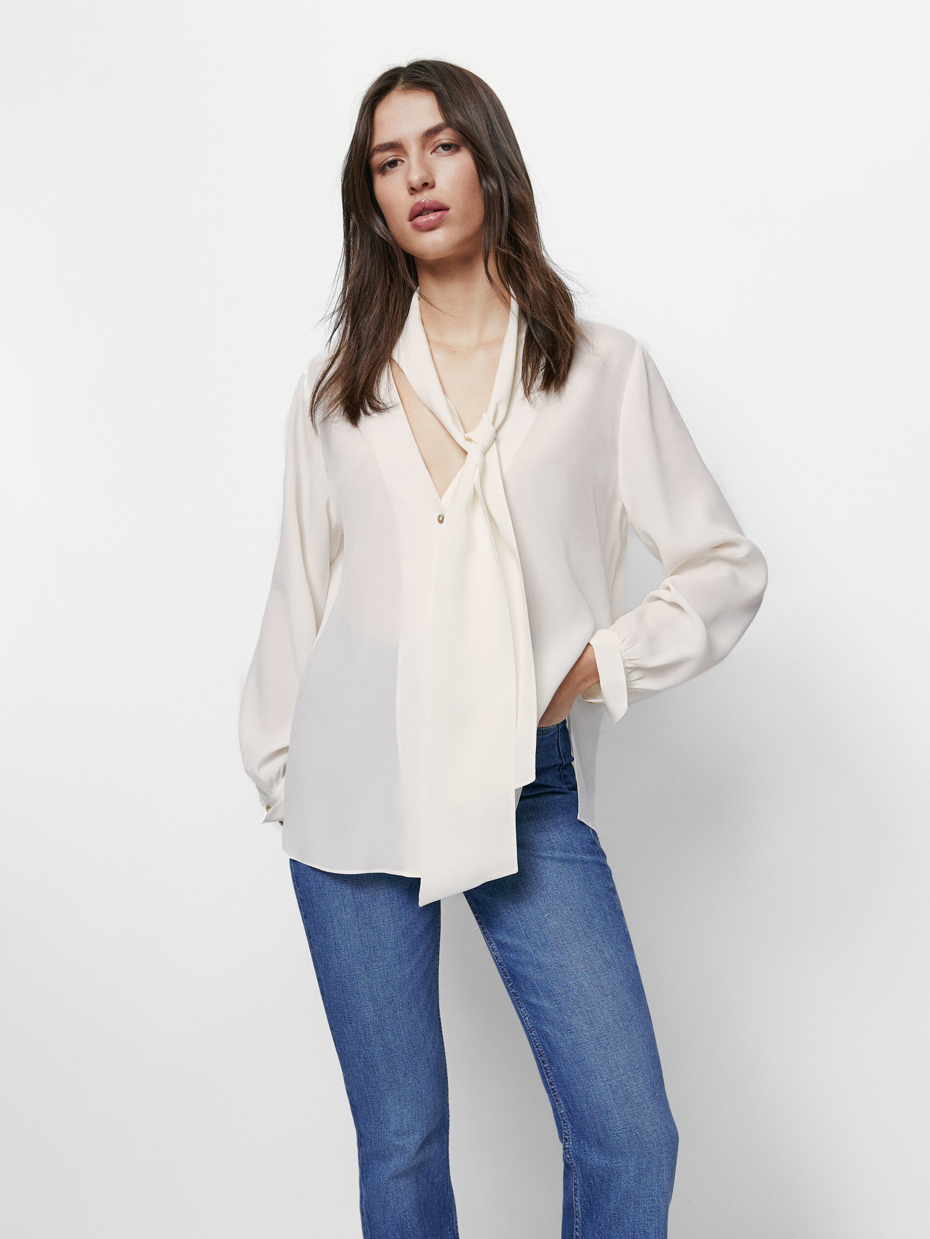 Tie neck shirt - Massimo Dutti United 