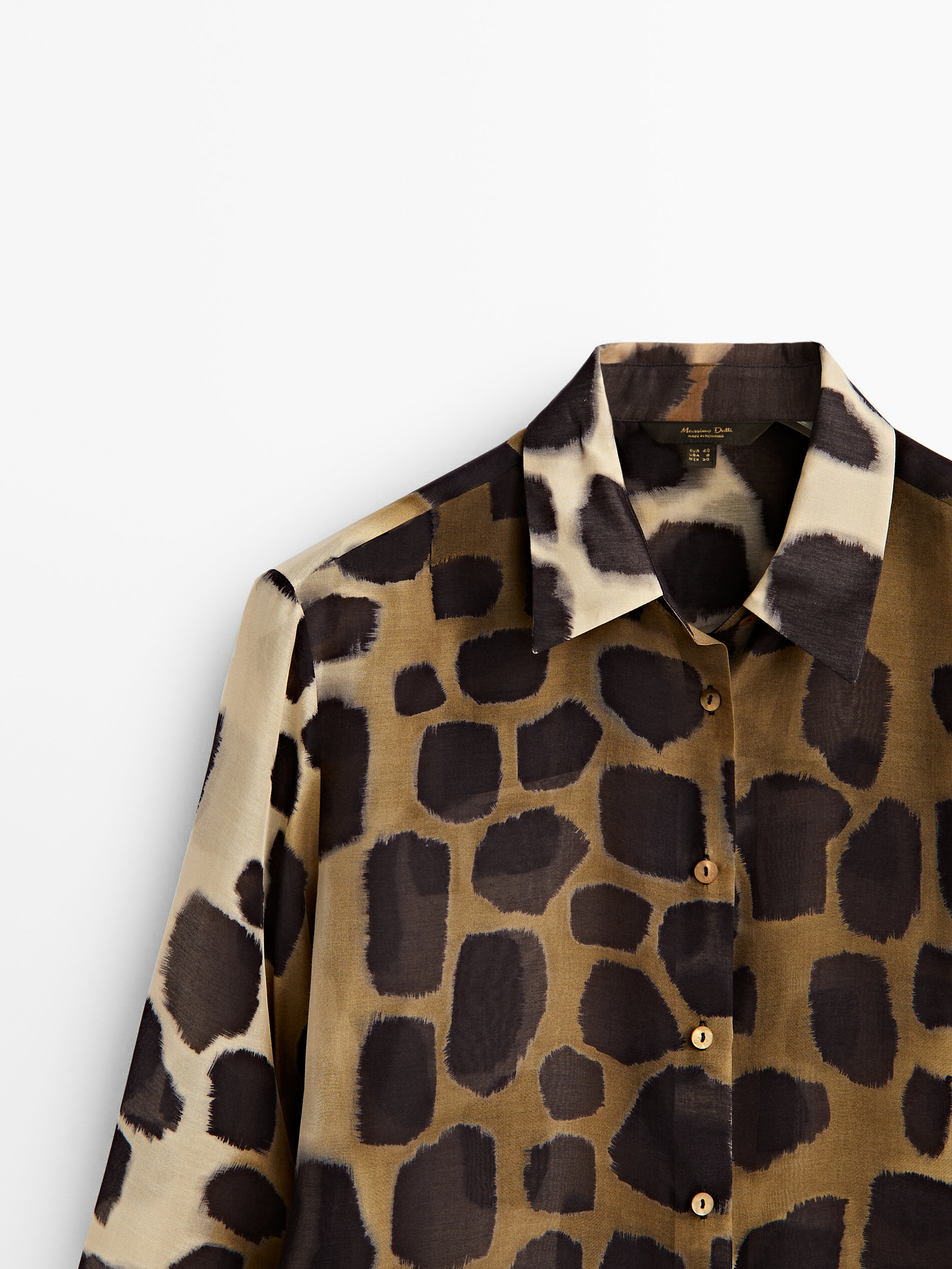 Animal print cotton and silk shirt