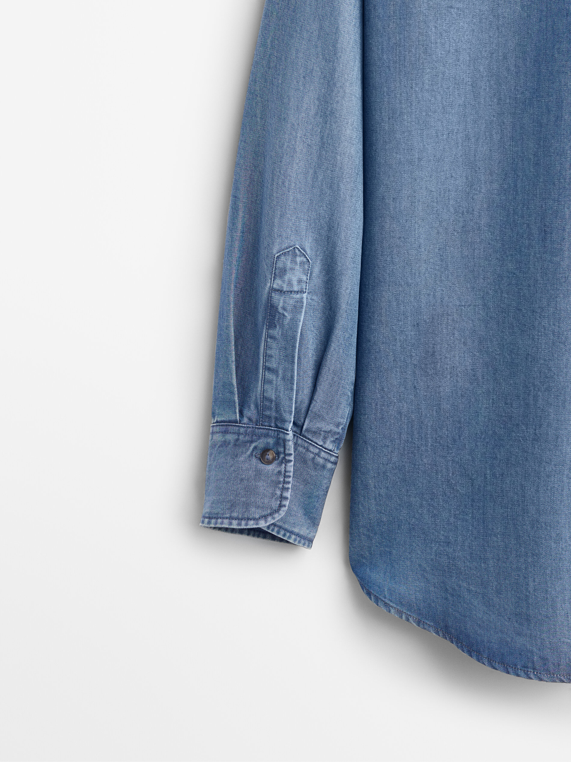 Camicia in denim con collo alla coreana - Massimo Dutti Italia