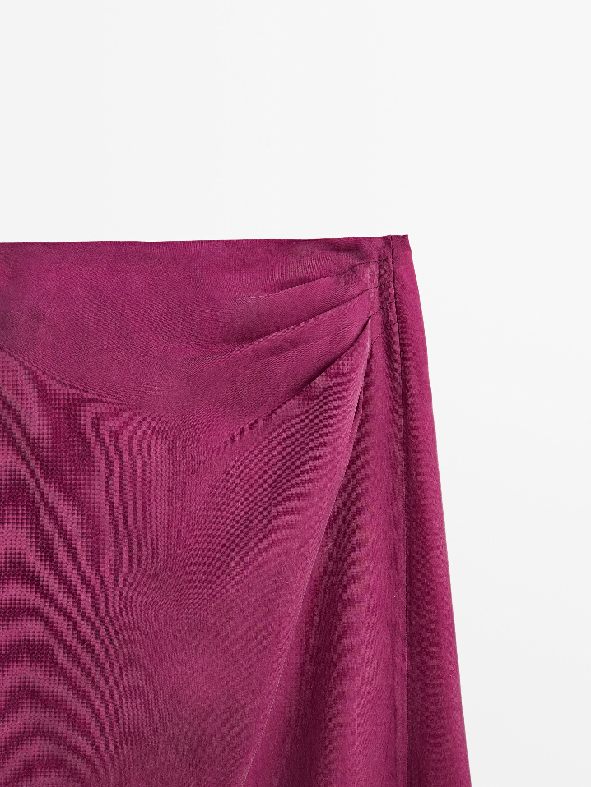 Draped cupro skirt