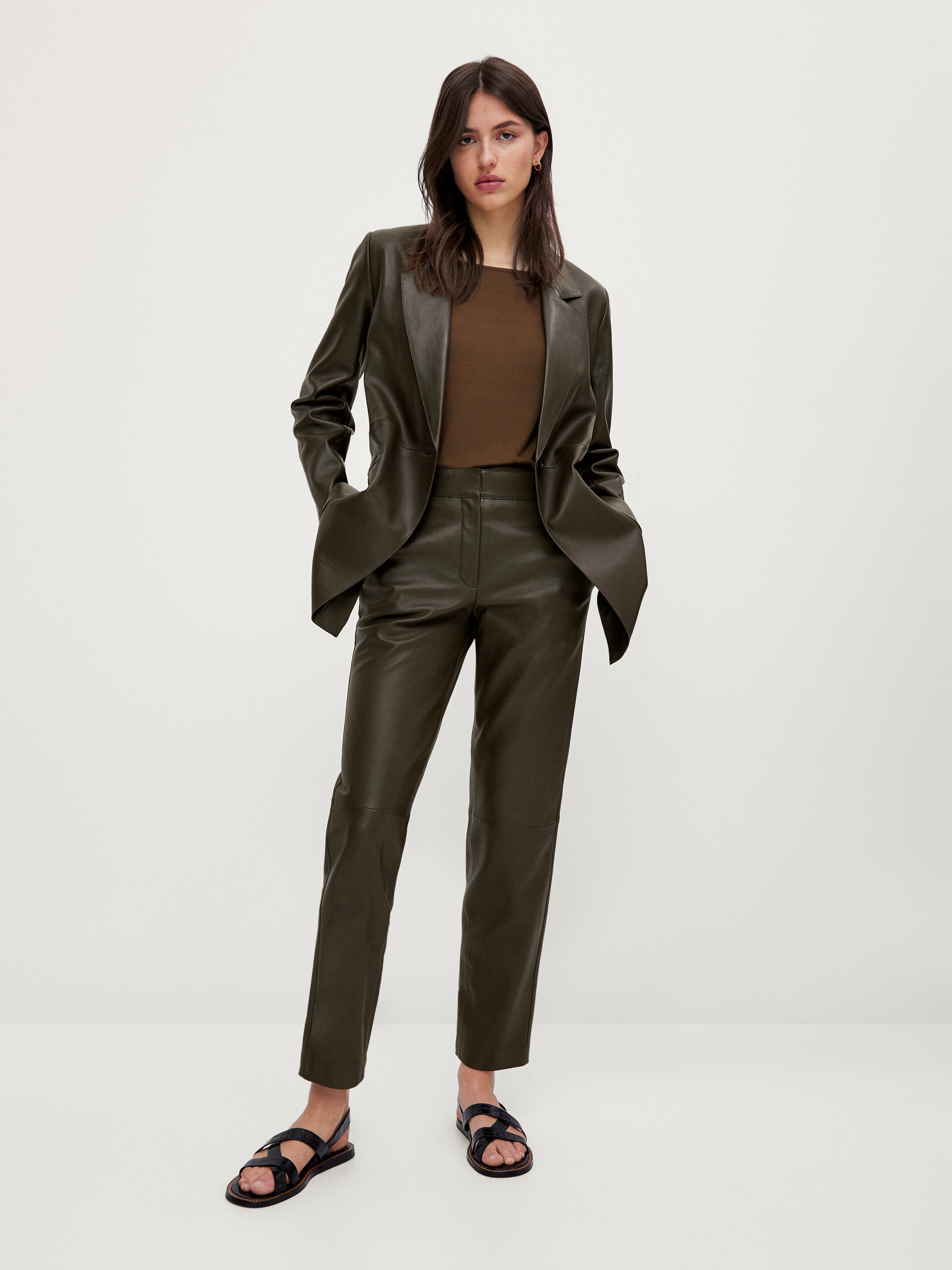 Pantalón piel napa - Massimo Dutti España