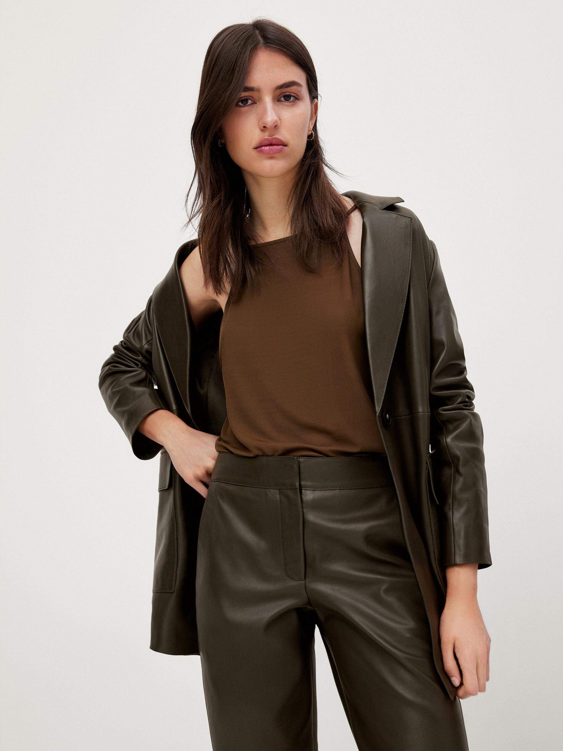 Pantaloni in pelle nappa - Massimo Dutti Italia