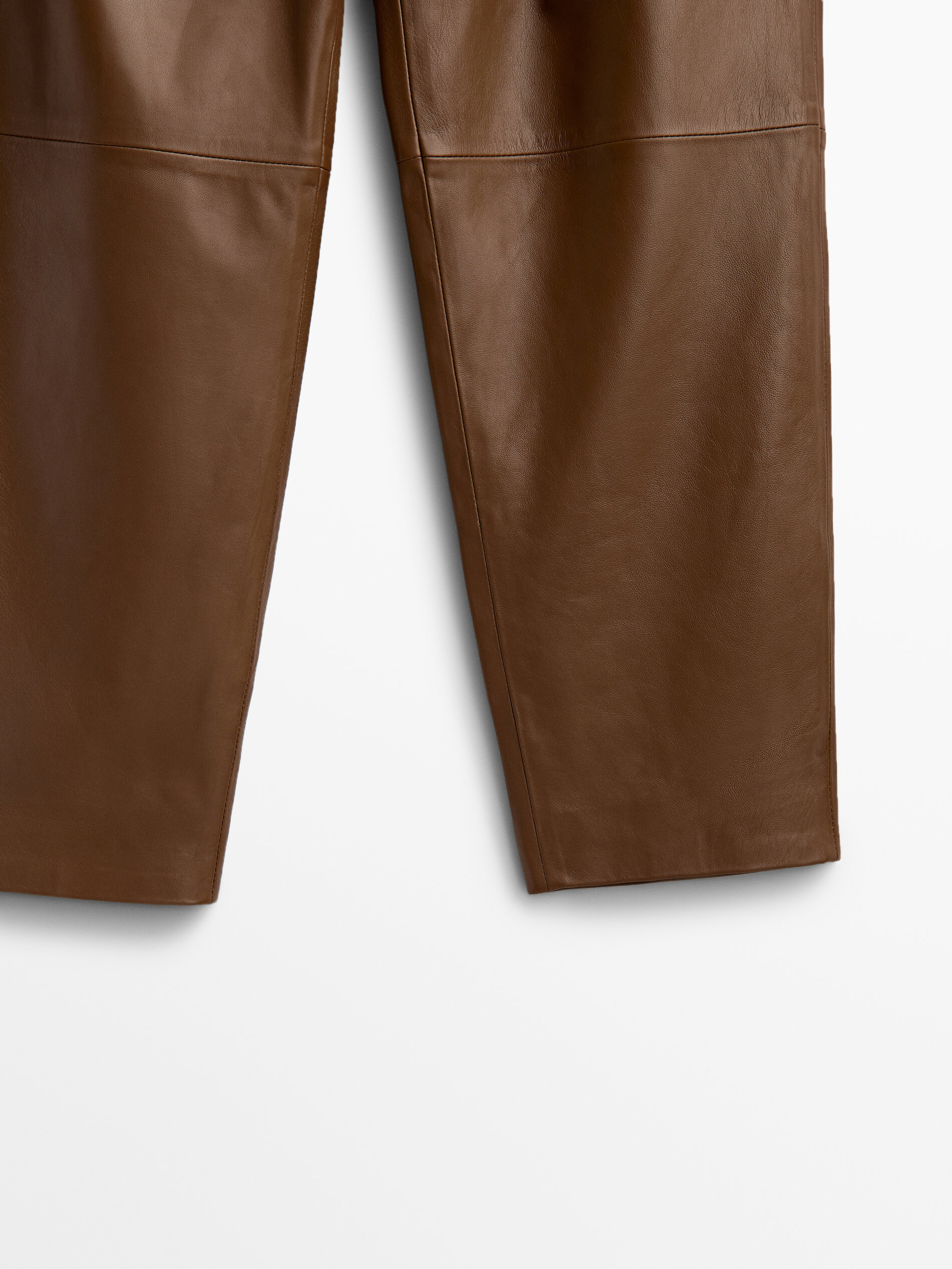 Pantalón pinzas piel napa - Massimo Dutti España