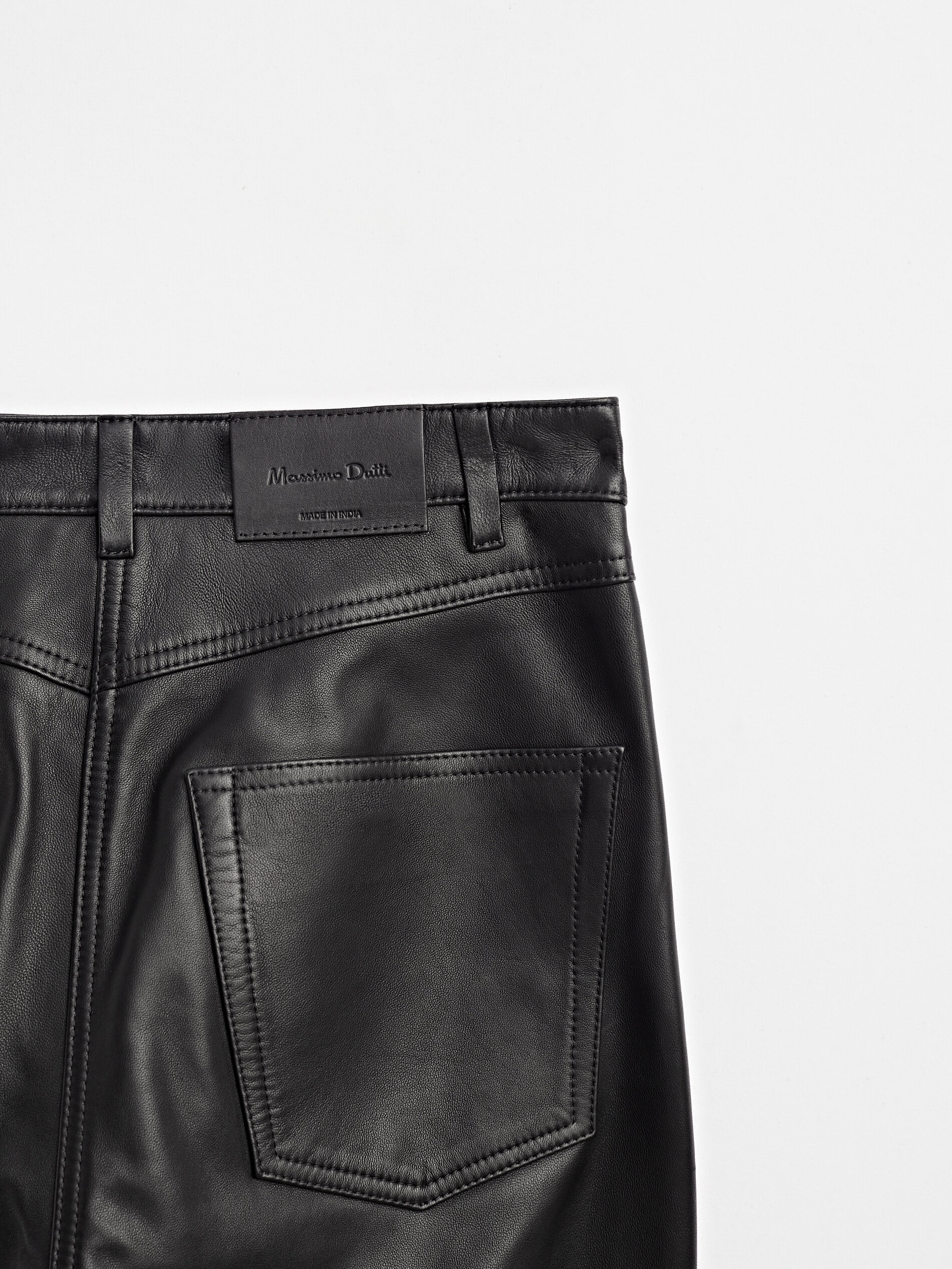 Pantalón piel napa stretch - Massimo Dutti España