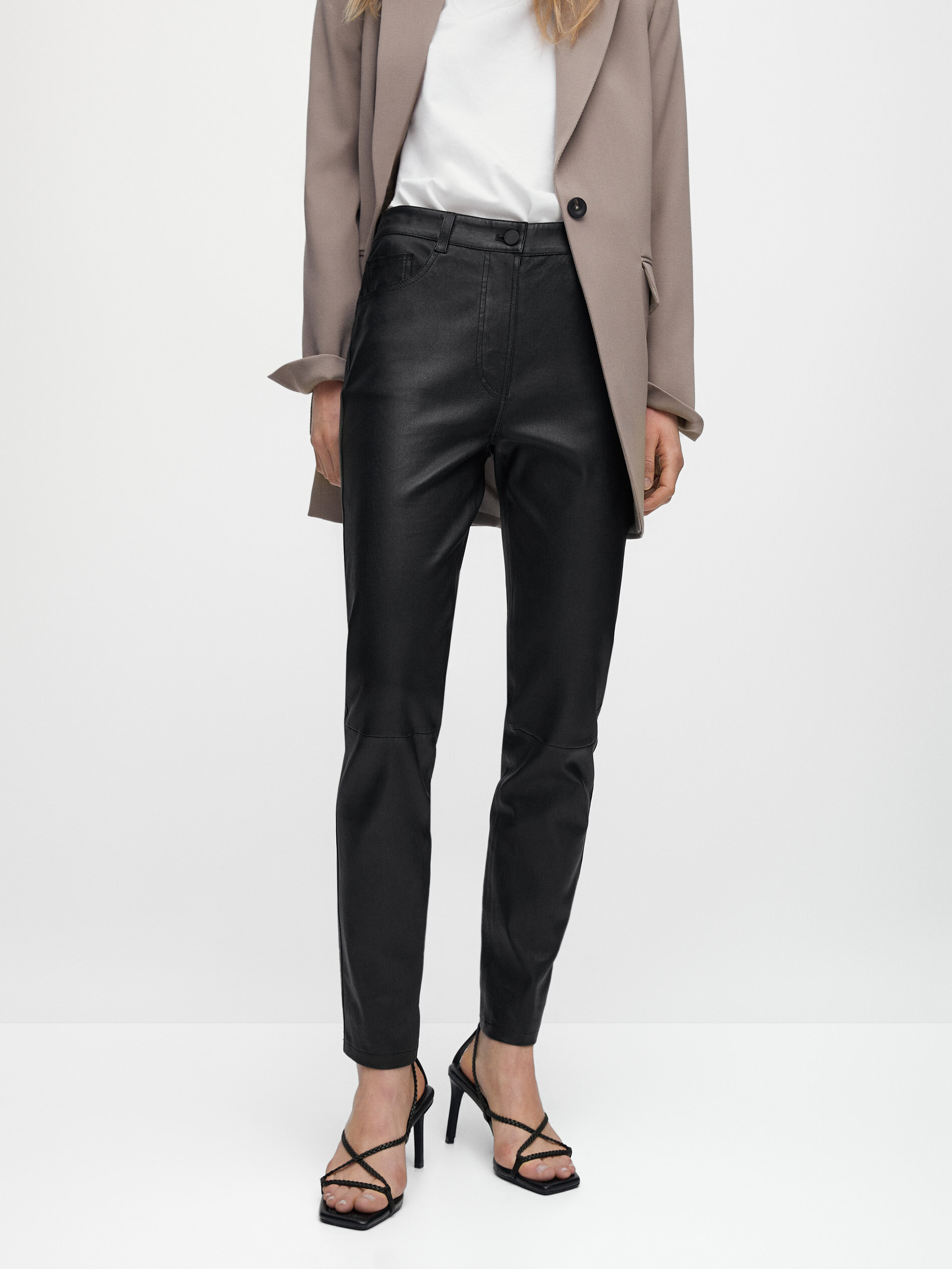 Pantalón piel napa stretch - Massimo Dutti España