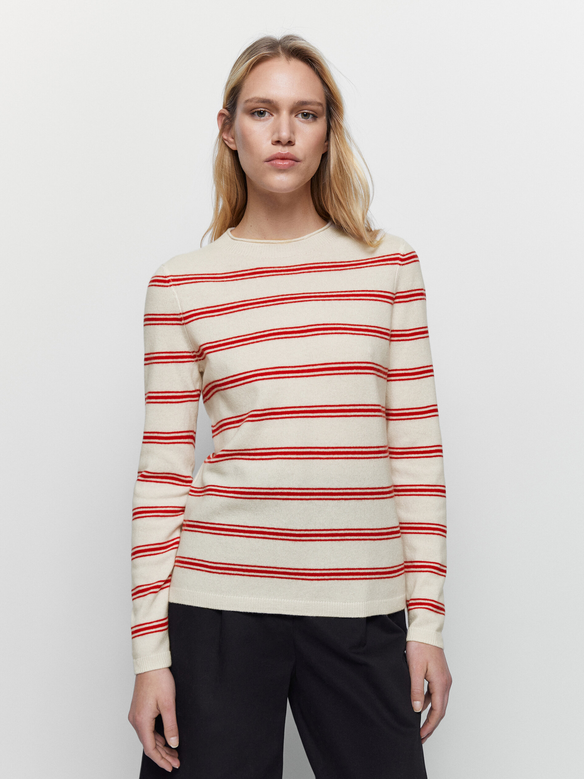 Maglia a righe di lana e cashmere - Massimo Dutti Italia
