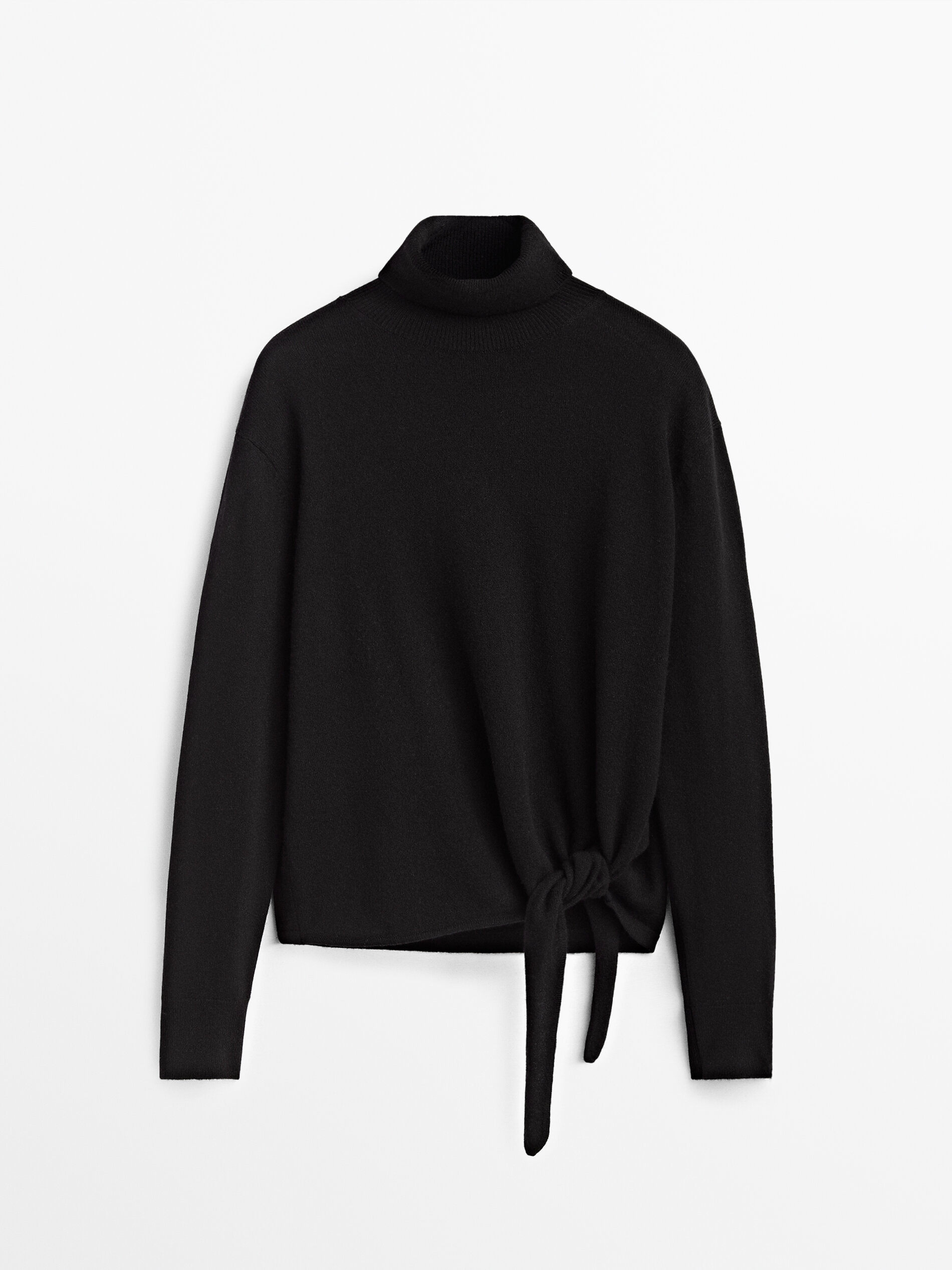 black wool pullover