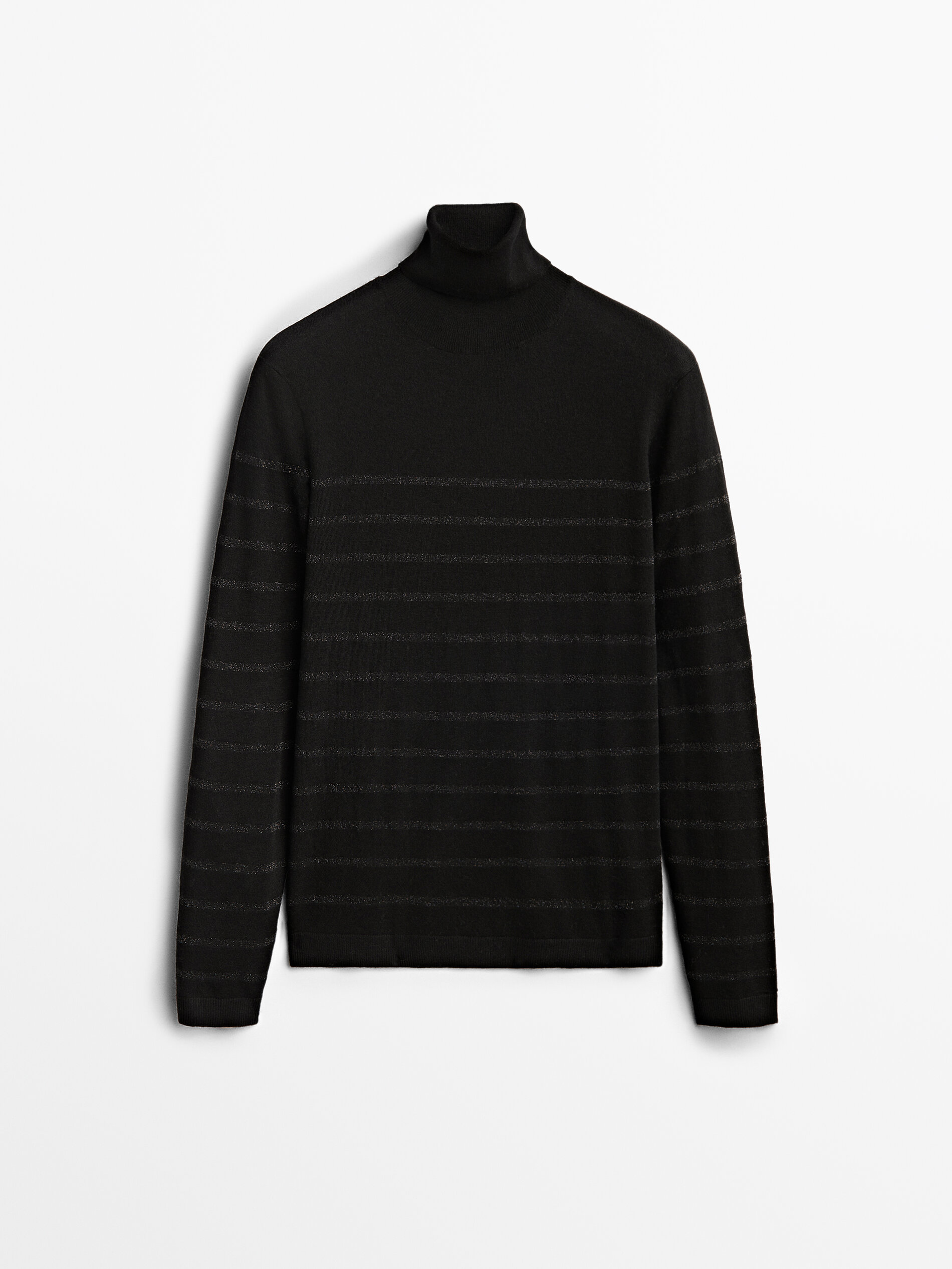 null´s Turtleneck sweater with metallic thread stripes Massimo 