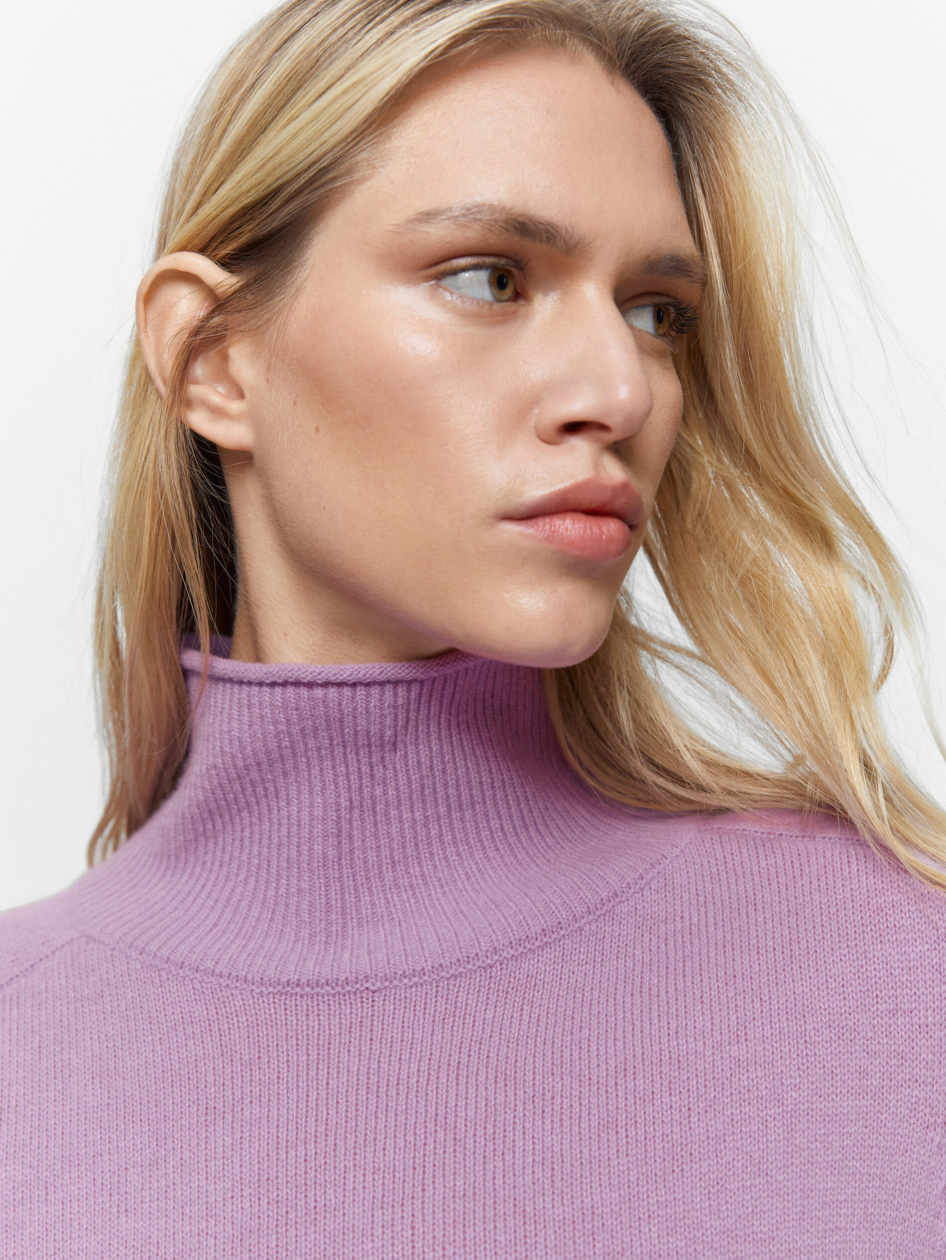 Mock turtleneck sweater in wool - Massimo Dutti United States of 