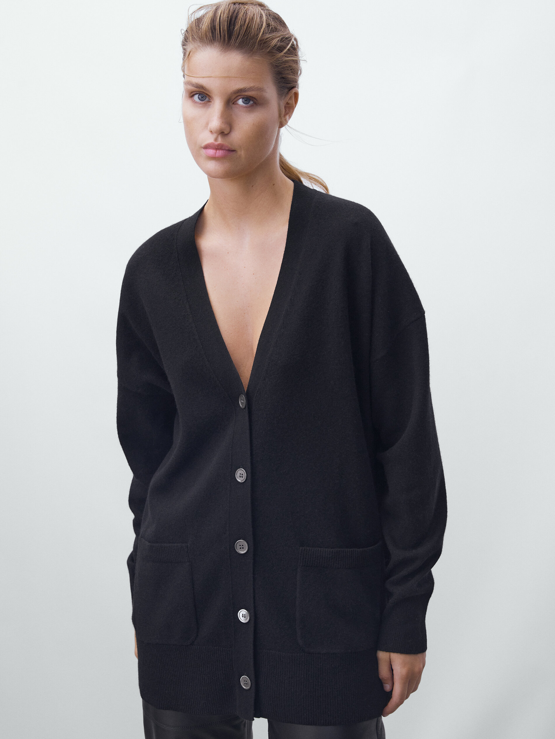 long black cashmere cardigan