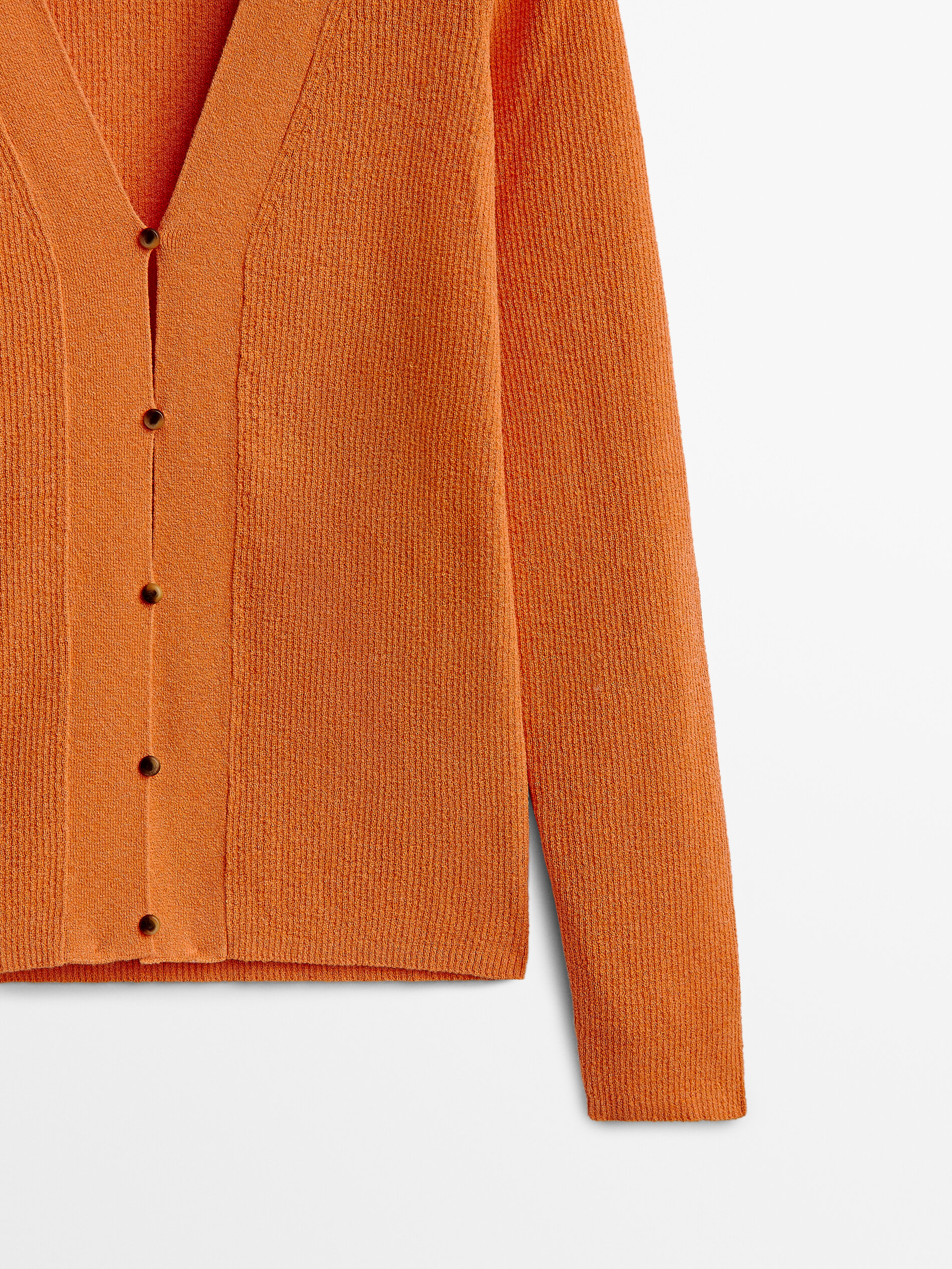 orange button cardigan