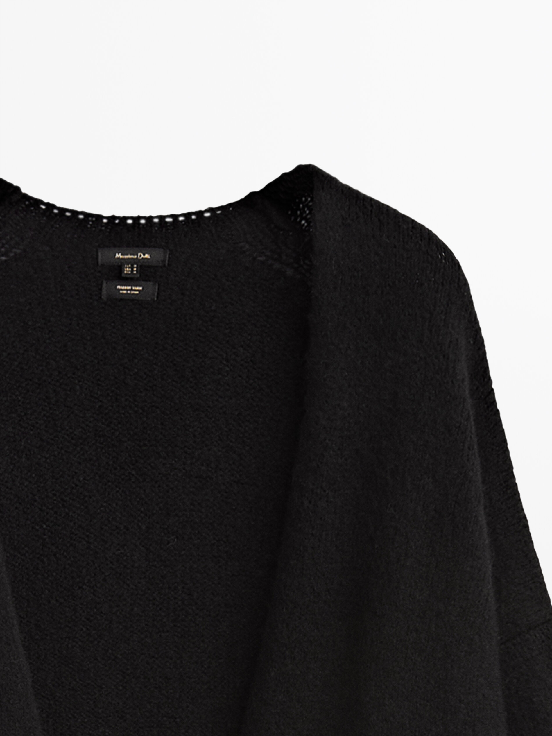 Abrigo largo negro de punto - Massimo Dutti Colombia