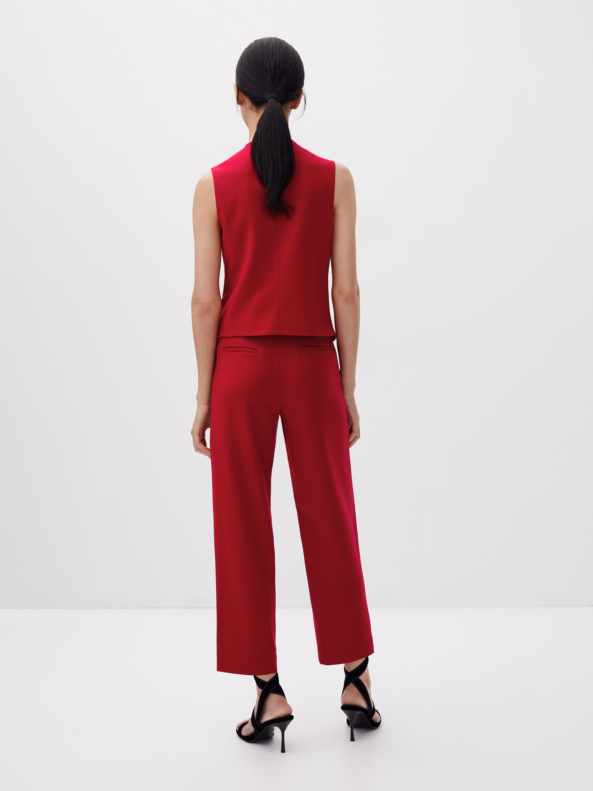 Chaleco traje rojo lana - Massimo Dutti México