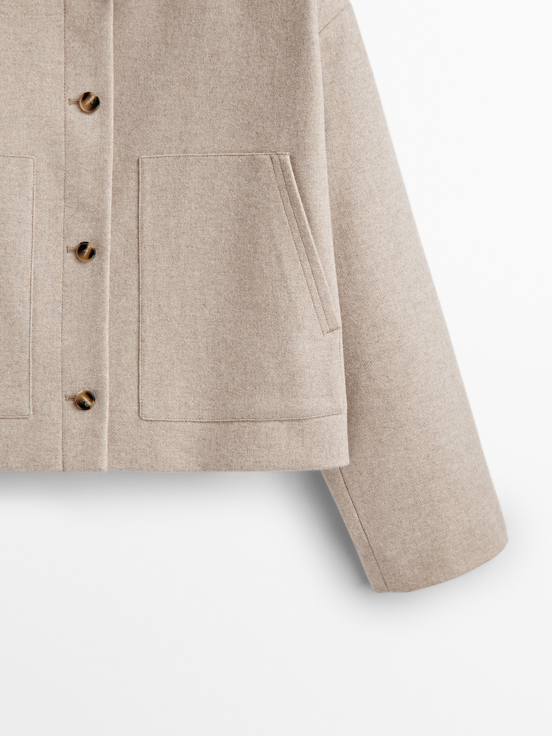 Short boxy fit wool jacket - Massimo 